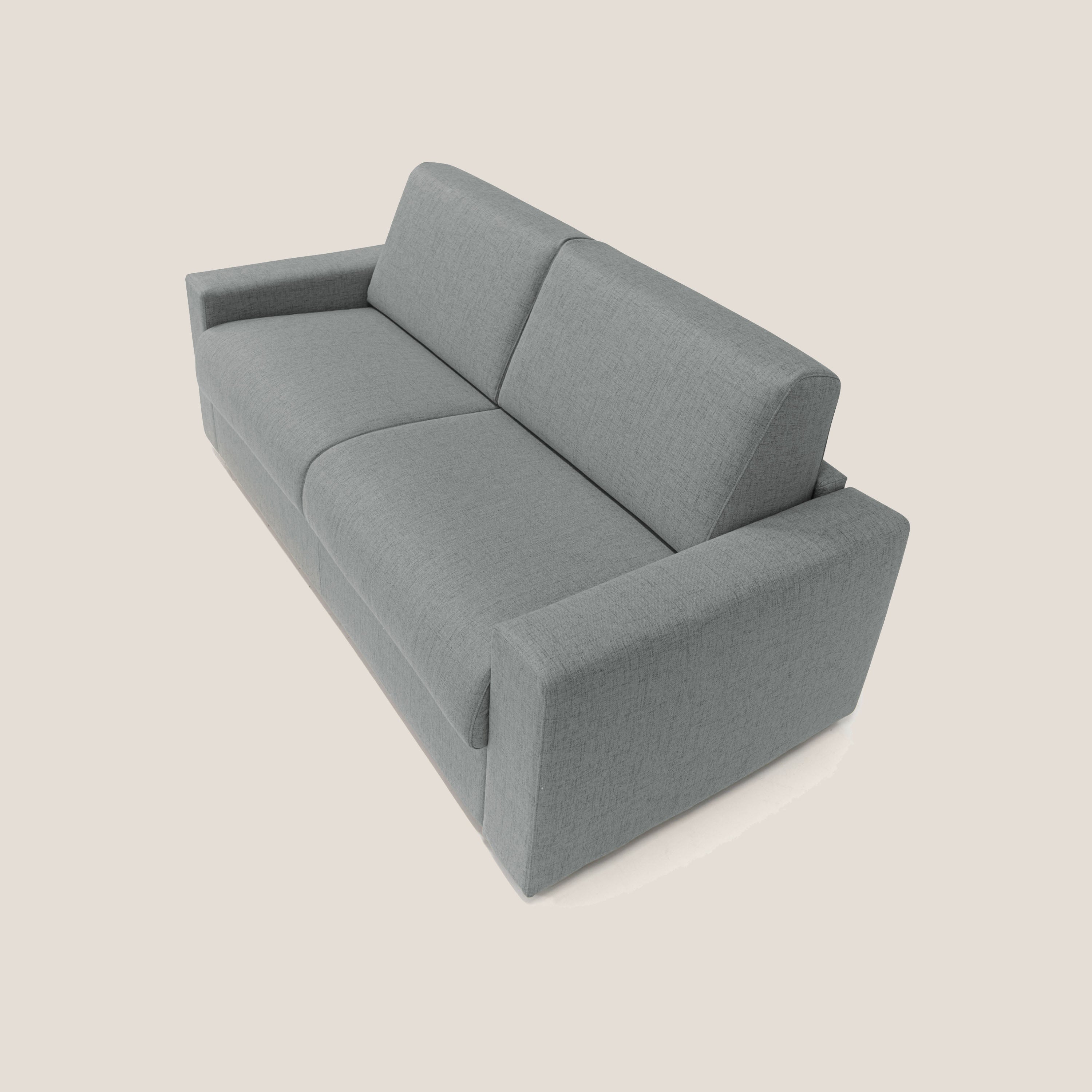 Nixon Divano letto matrimoniale con materasso 20 cm in tessuto impermeabile T03 grigio - divani.store