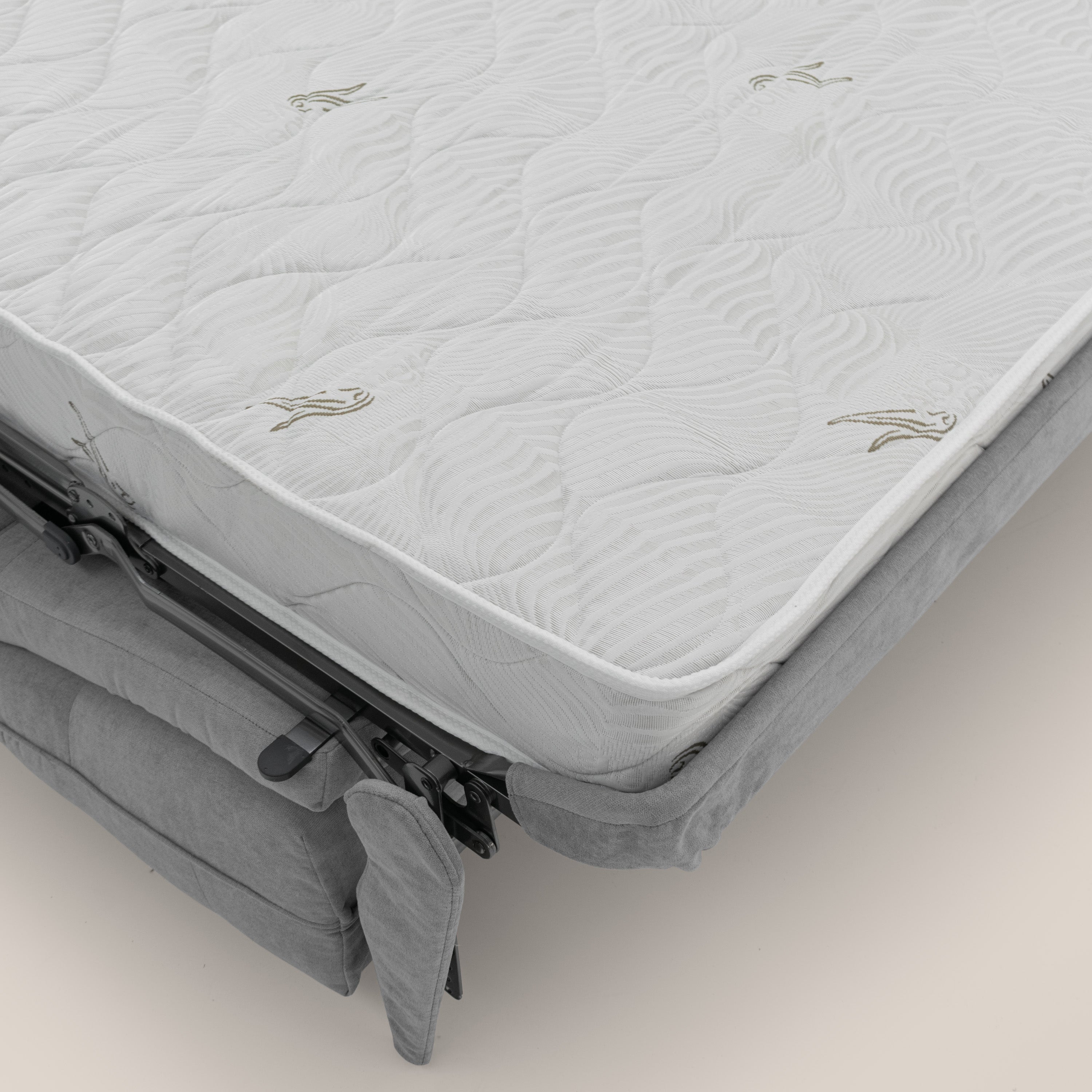 Zeus Divano letto scandinavo con schienale alto in tessuto impermeabile T02 grigio - divani.store