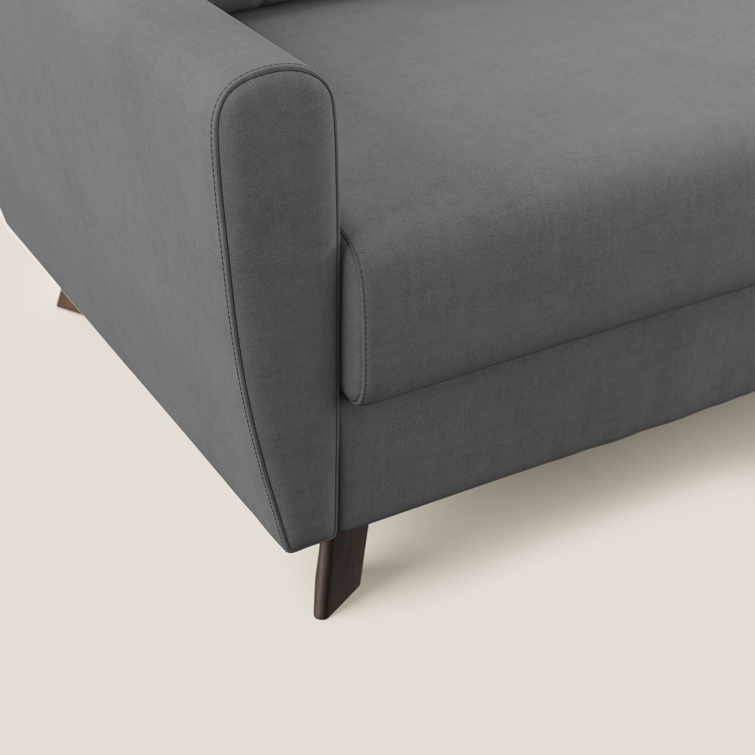 Callisto Divano letto matrimoniale in tessuto morbido impermeabile T02 grigio - divani.store