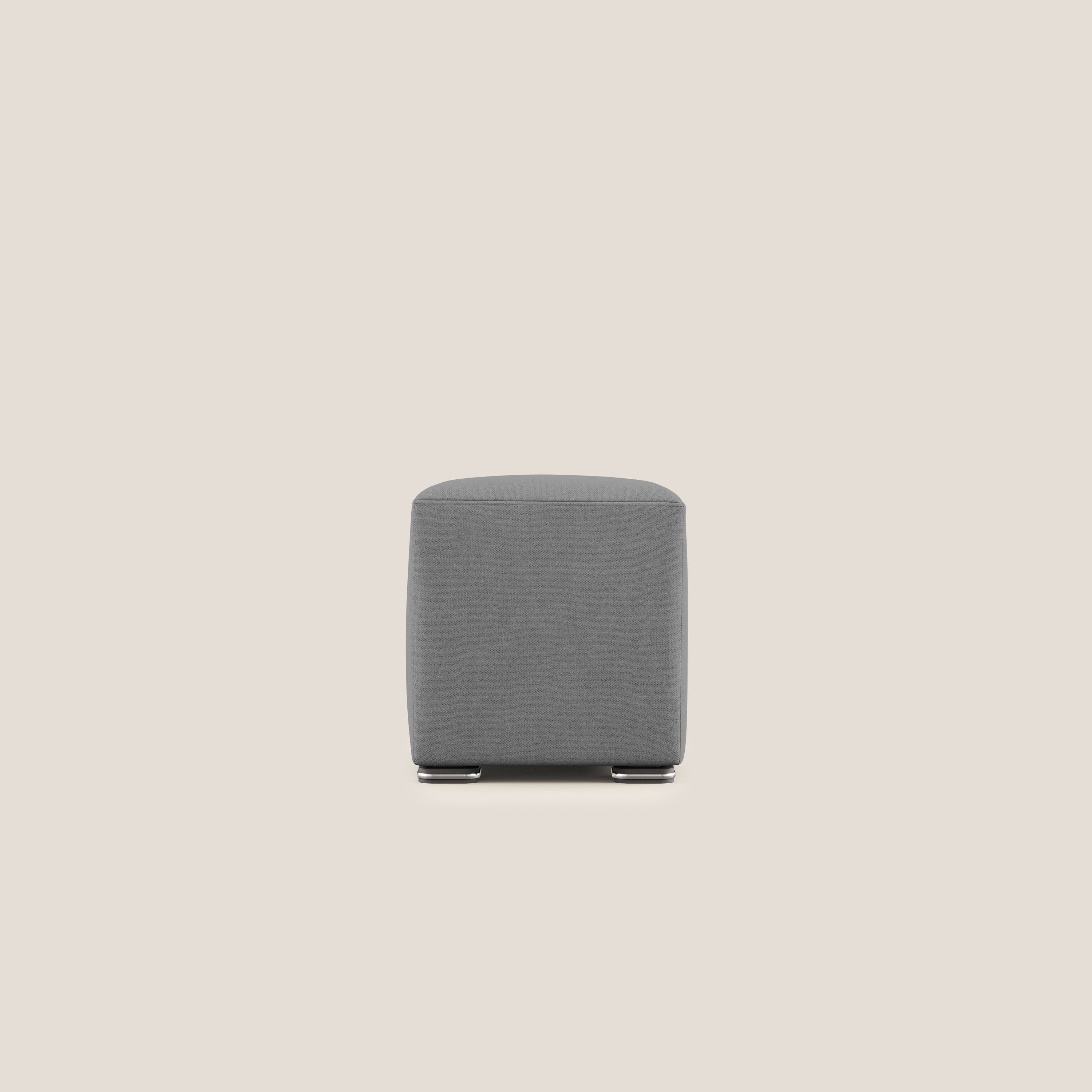 Cube pouf in tessuto morbido impermeabile T02 grigio - divani.store