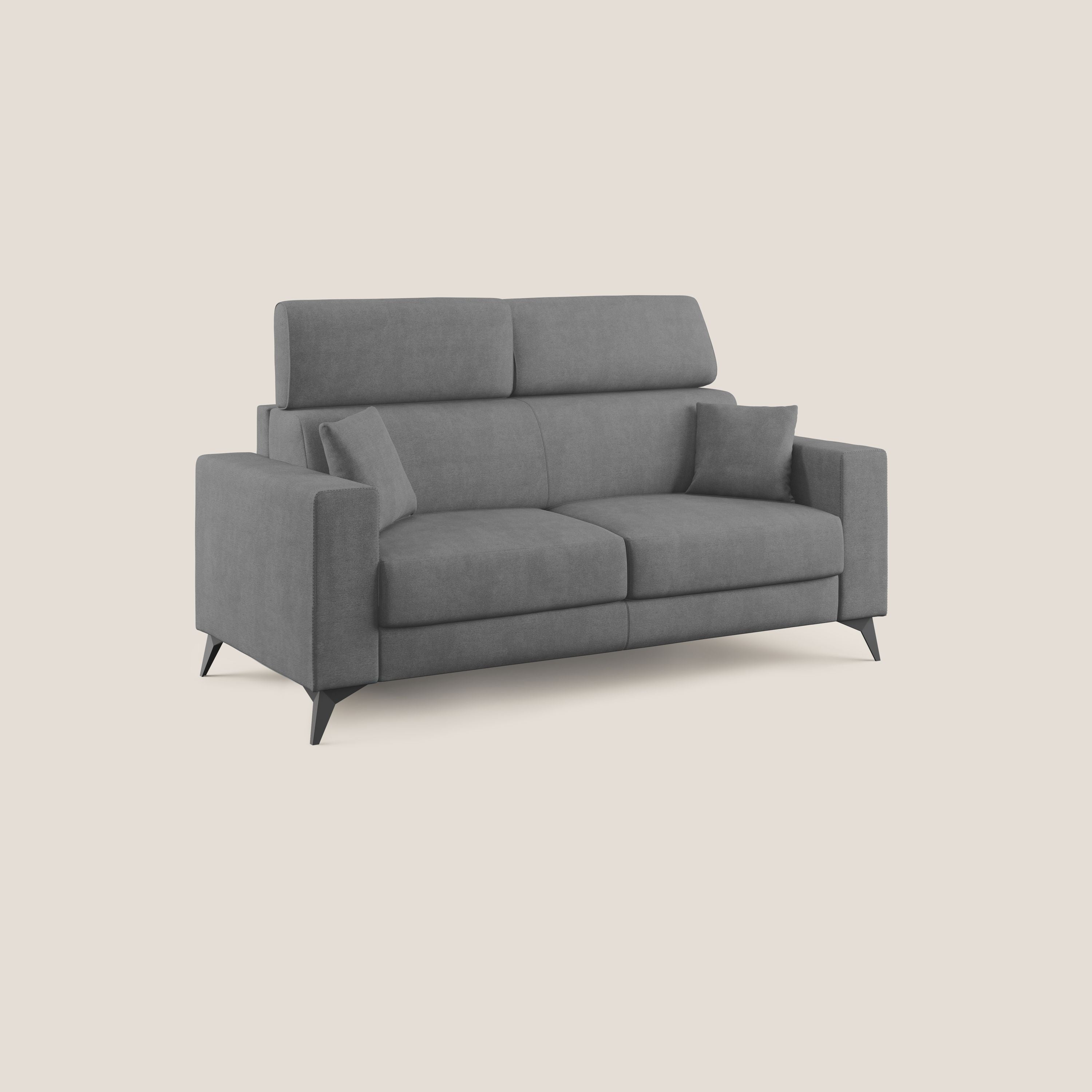 Pegaso divano letto con poggiatesta reclinabili e rivestimento T02 grigio - divani.store