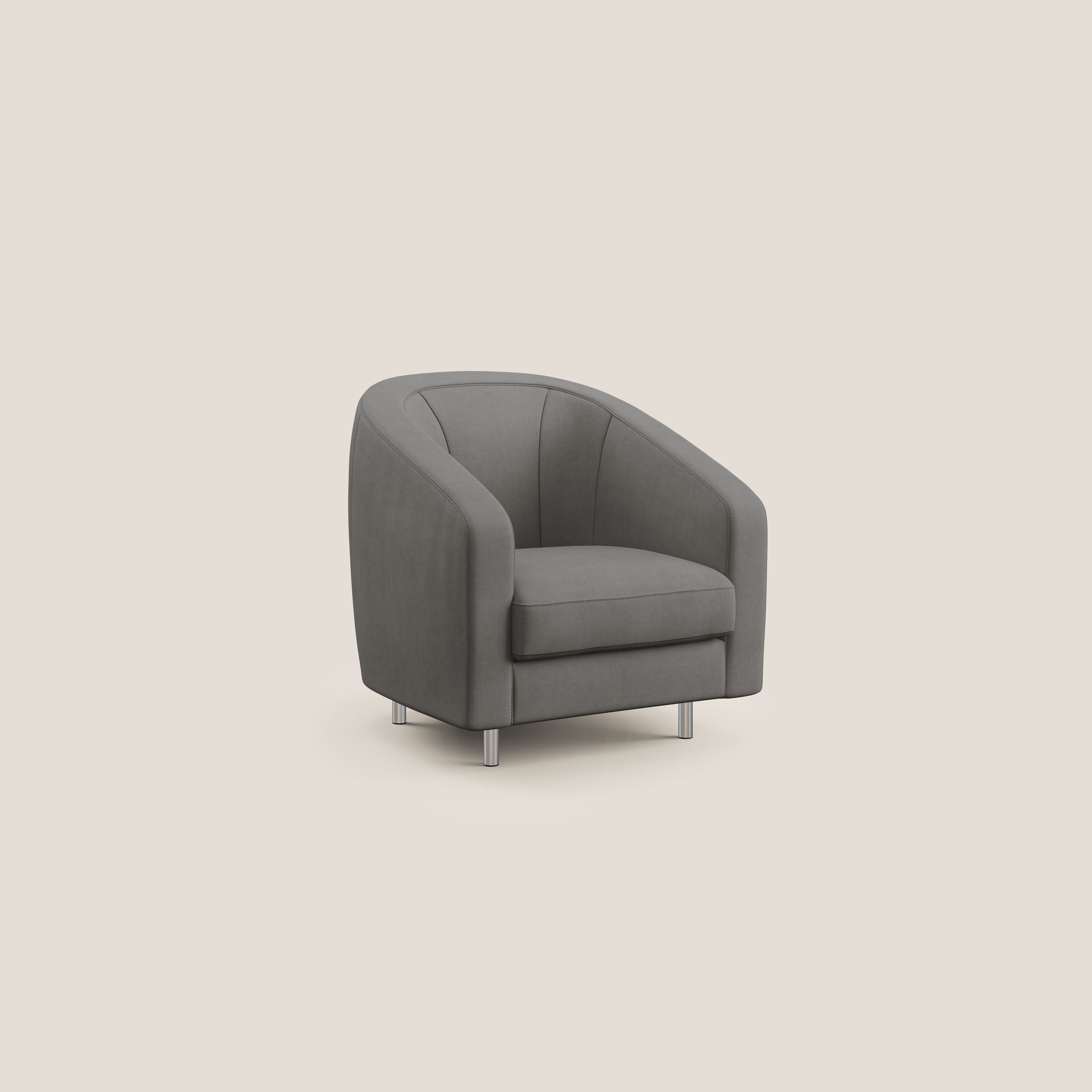 Sally Poltroncina in tessuto morbido impermeabile T02 grigio - divani.store
