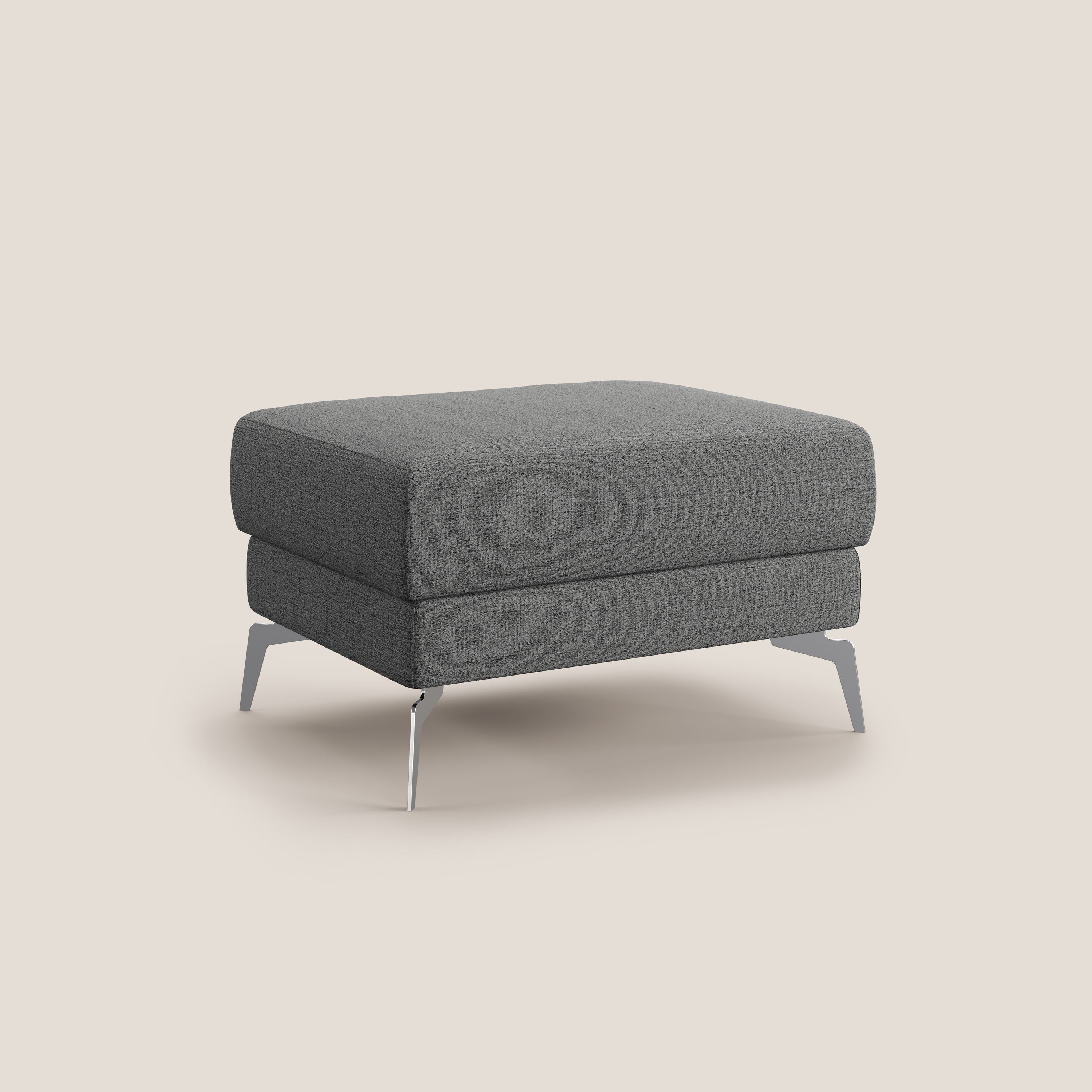 Star Pouf con piedini alti in tessuto impermeabile fiammato T03 grigio - divani.store