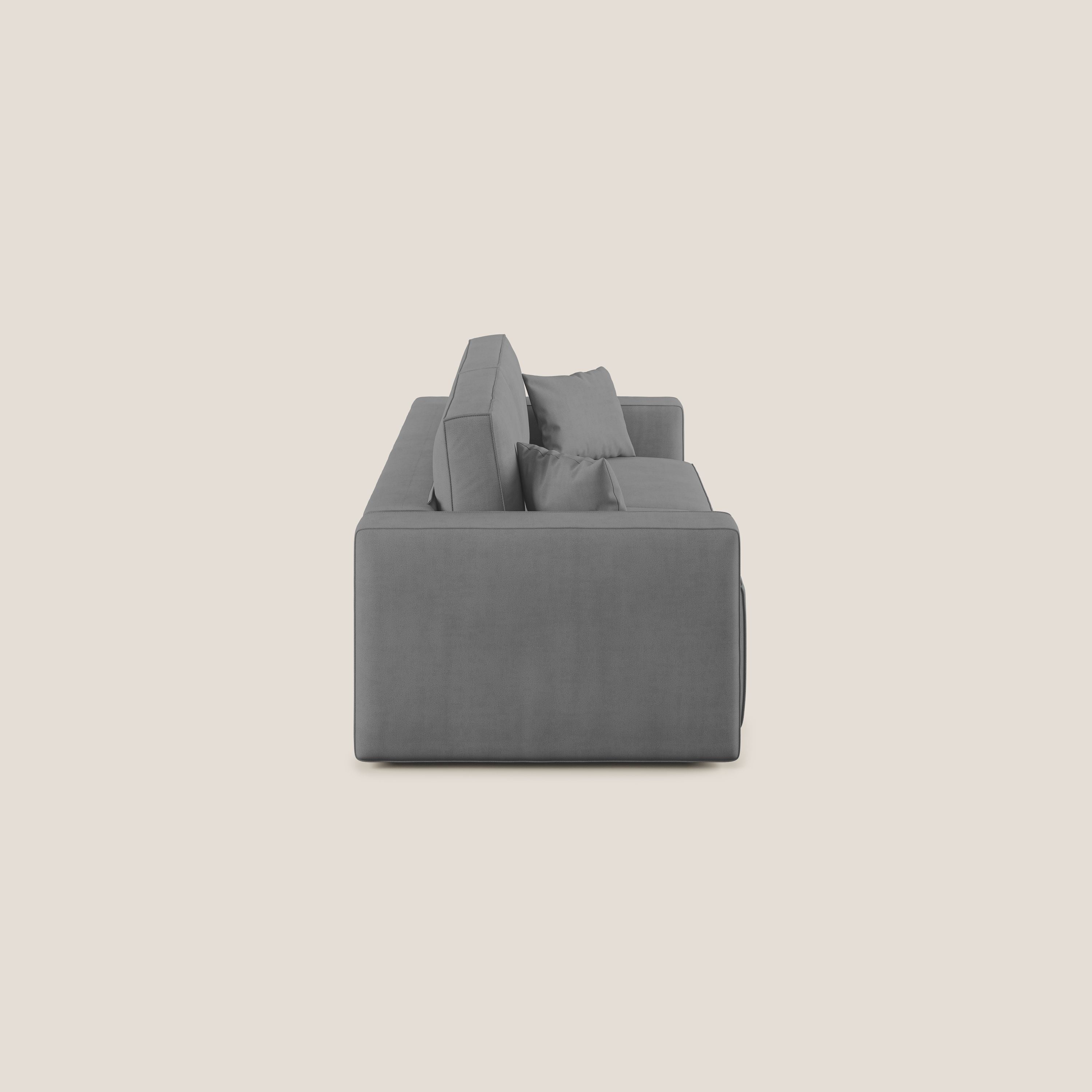 Morfeo divano con sedute estraibili in morbido tessuto impermeabile T02 grigio - divani.store