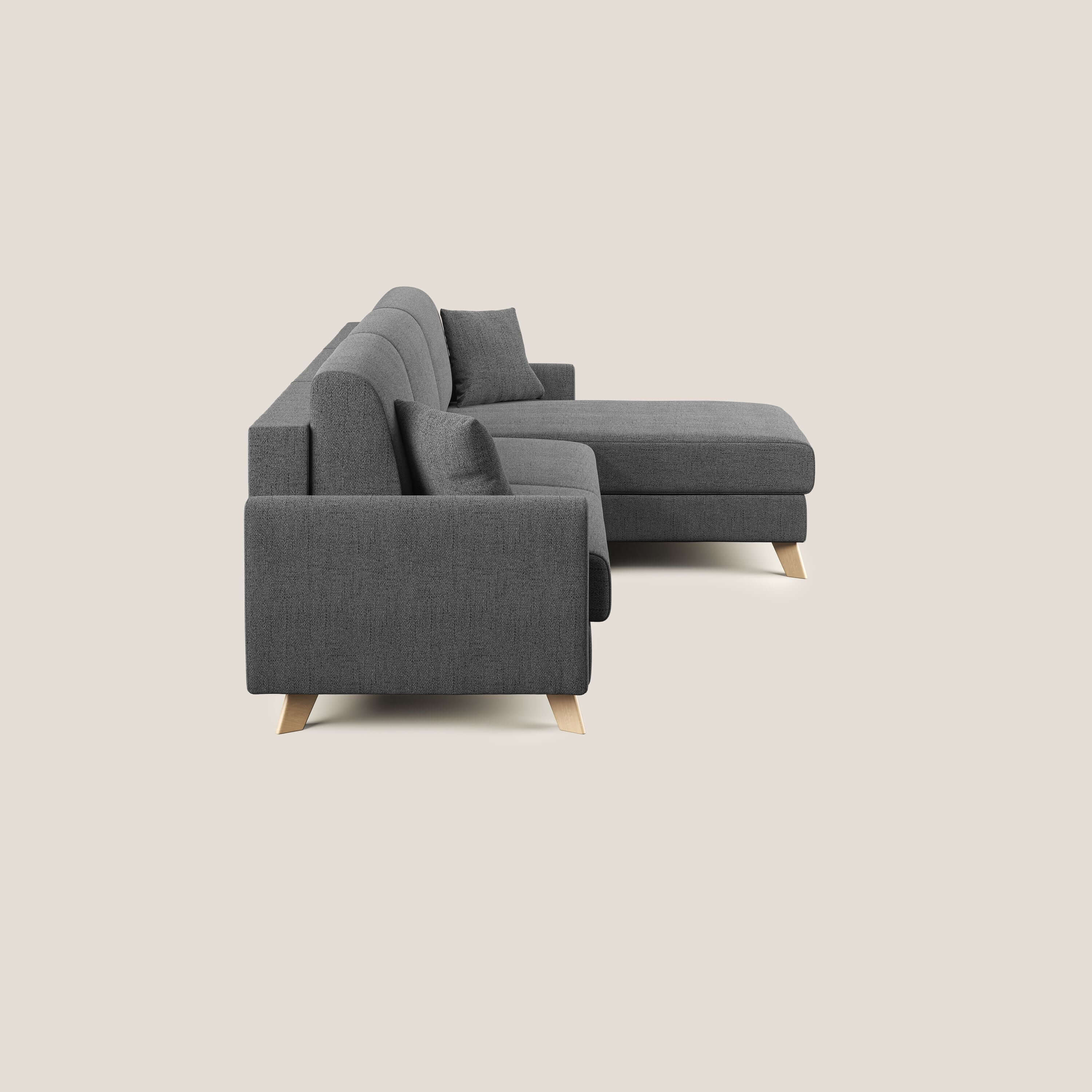 Edgar divano letto angolare in tessuto felis impermeabile T03 grigio - divani.store