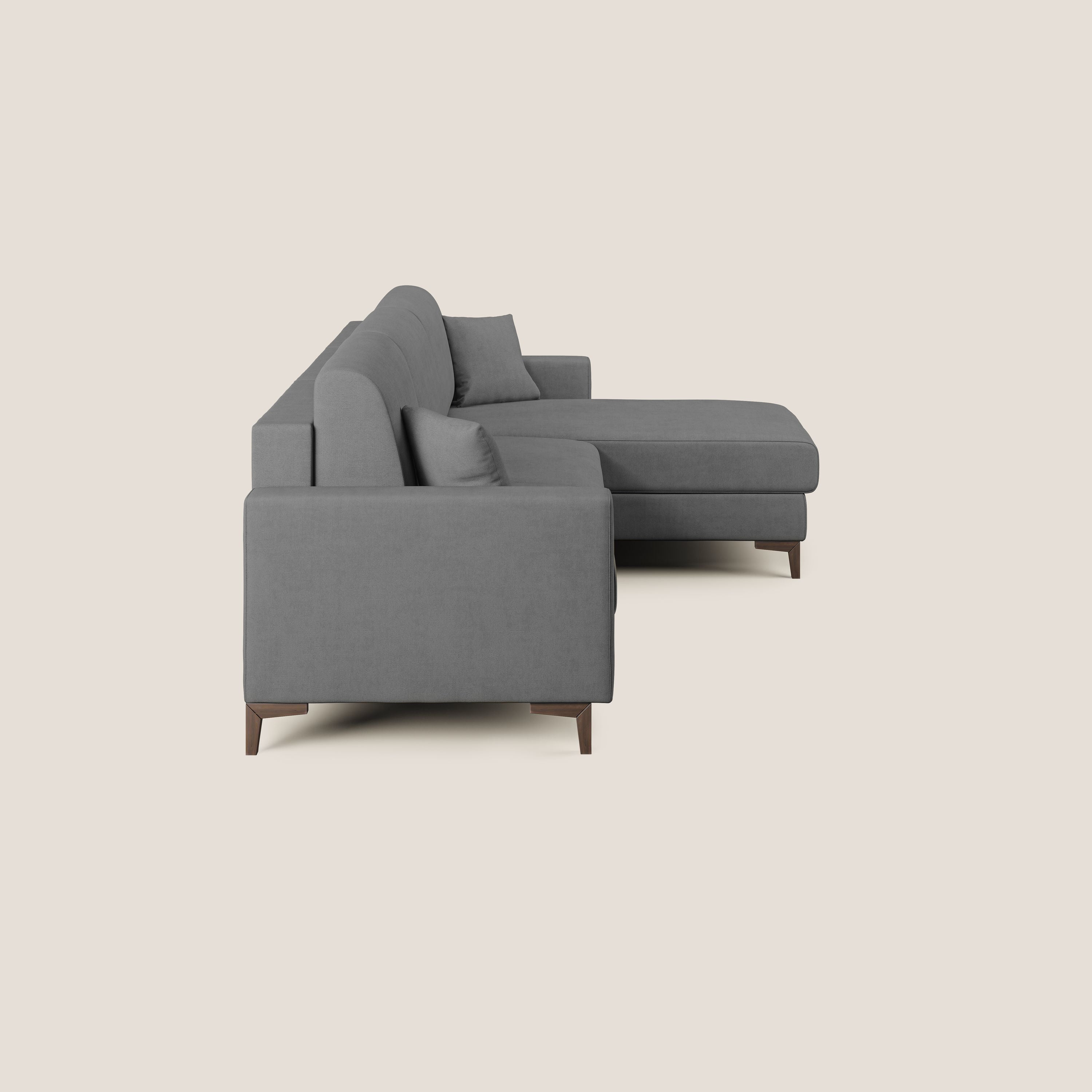 Kafka divano letto angolare in morbido tessuto impermeabile T02 grigio - divani.store