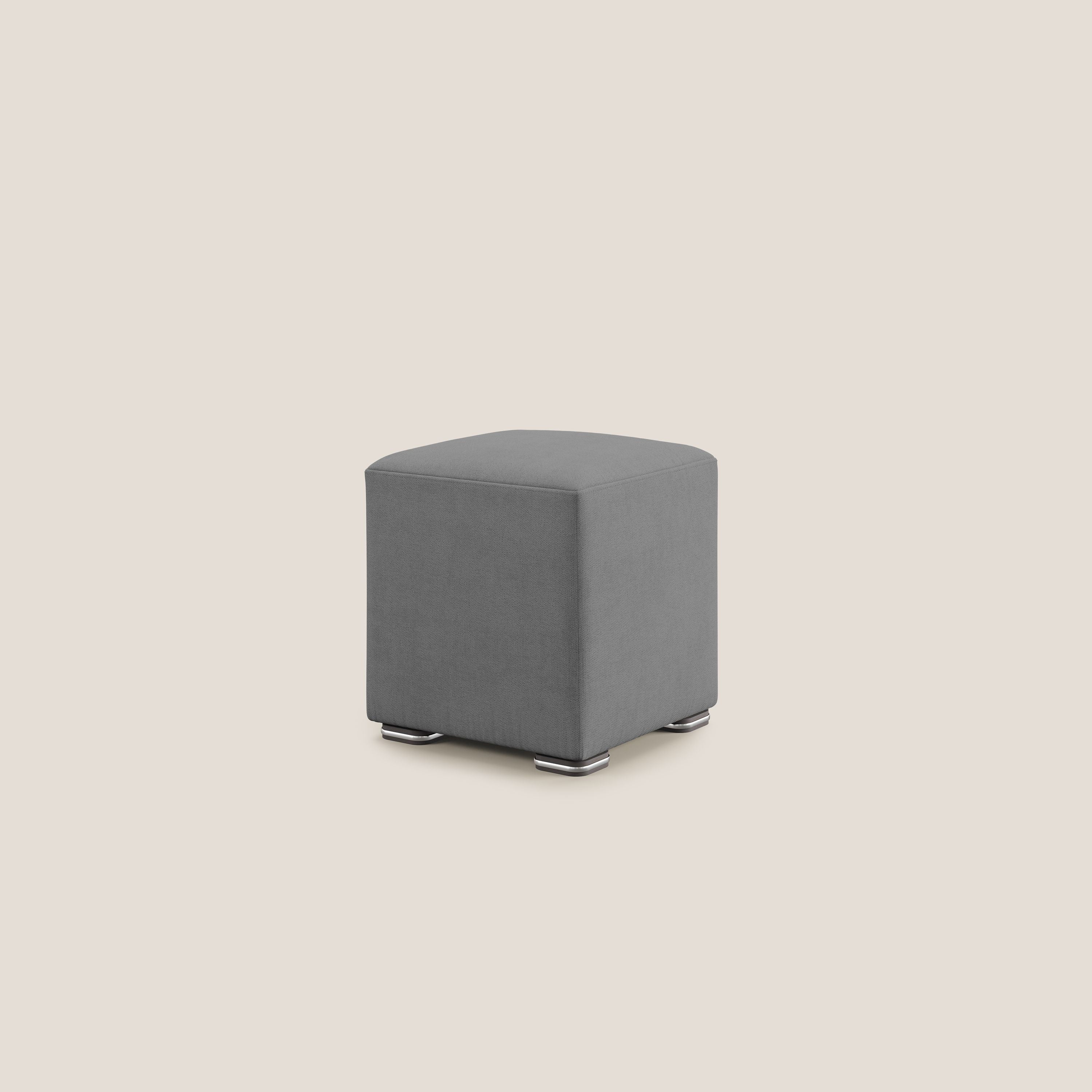 Cube pouf in tessuto morbido impermeabile T02 grigio - divani.store