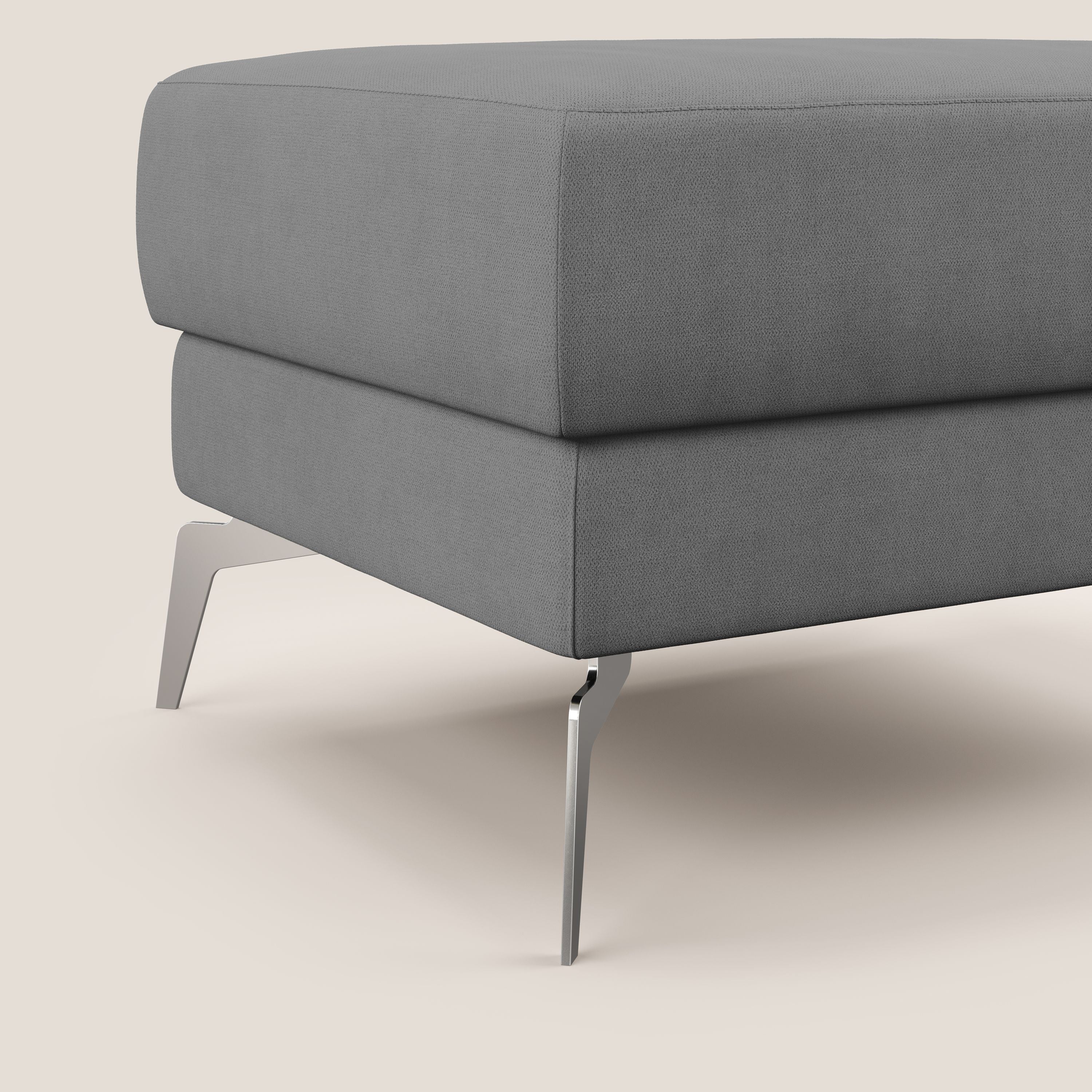 Star Pouf con piedini alti in tessuto impermeabile T02 grigio - divani.store