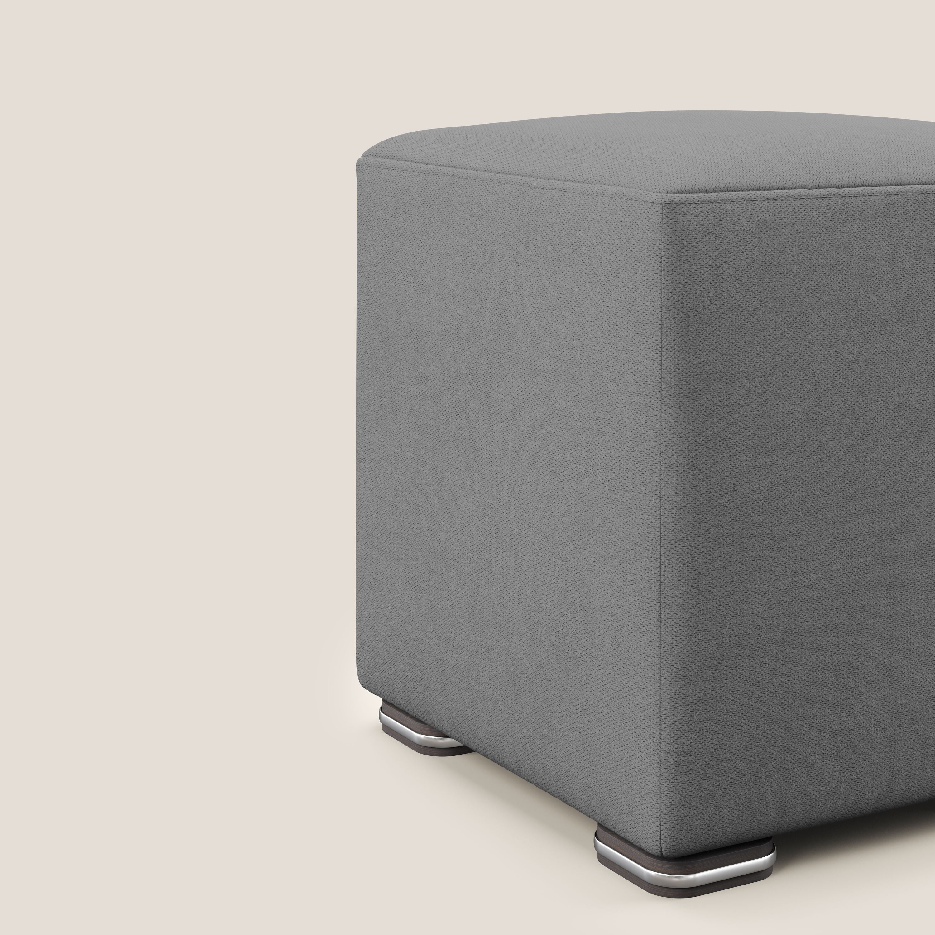 Cube pouf in tessuto morbido impermeabile T02 grigio - divani.store