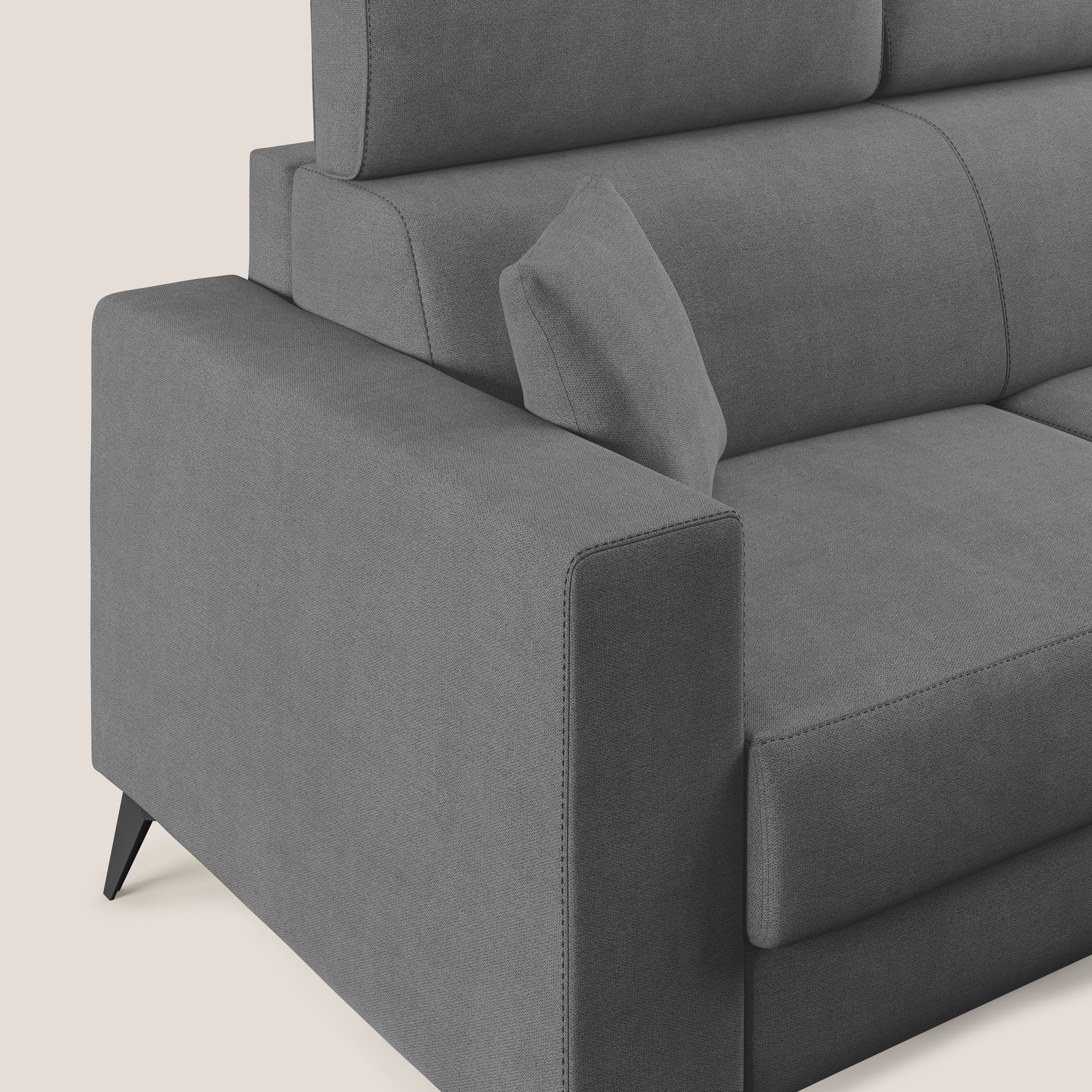 Pegaso divano letto con poggiatesta reclinabili e rivestimento T02 grigio - divani.store