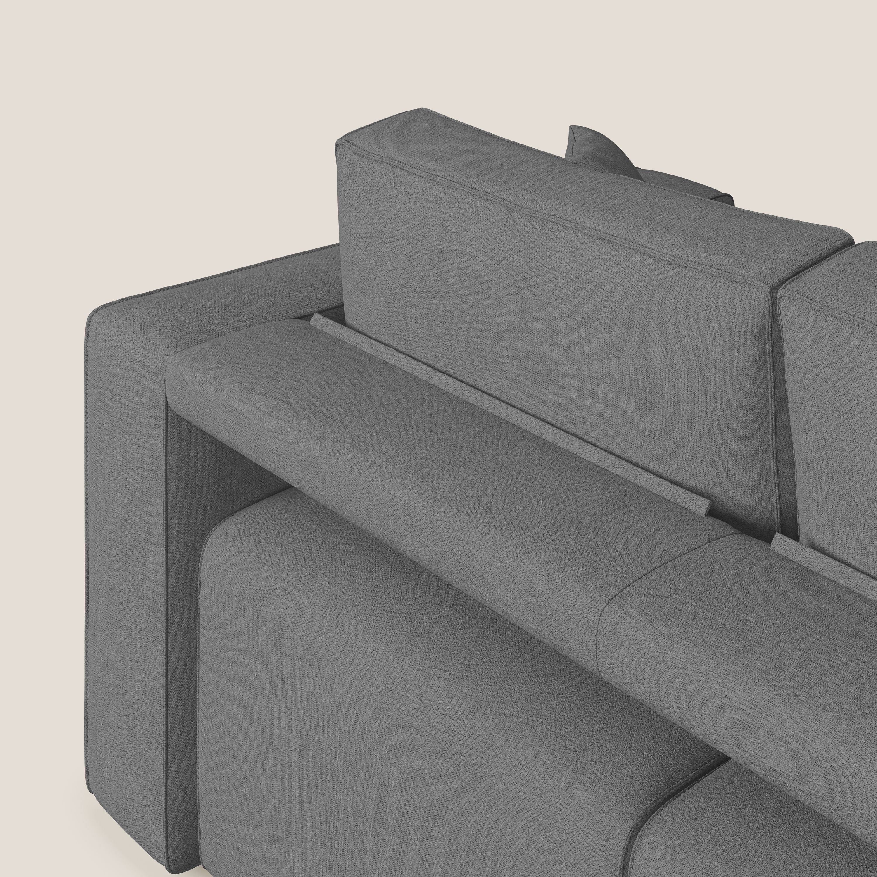 Morfeo divano con 3 sedute estraibili in morbido tessuto impermeabile T02 grigio - divani.store