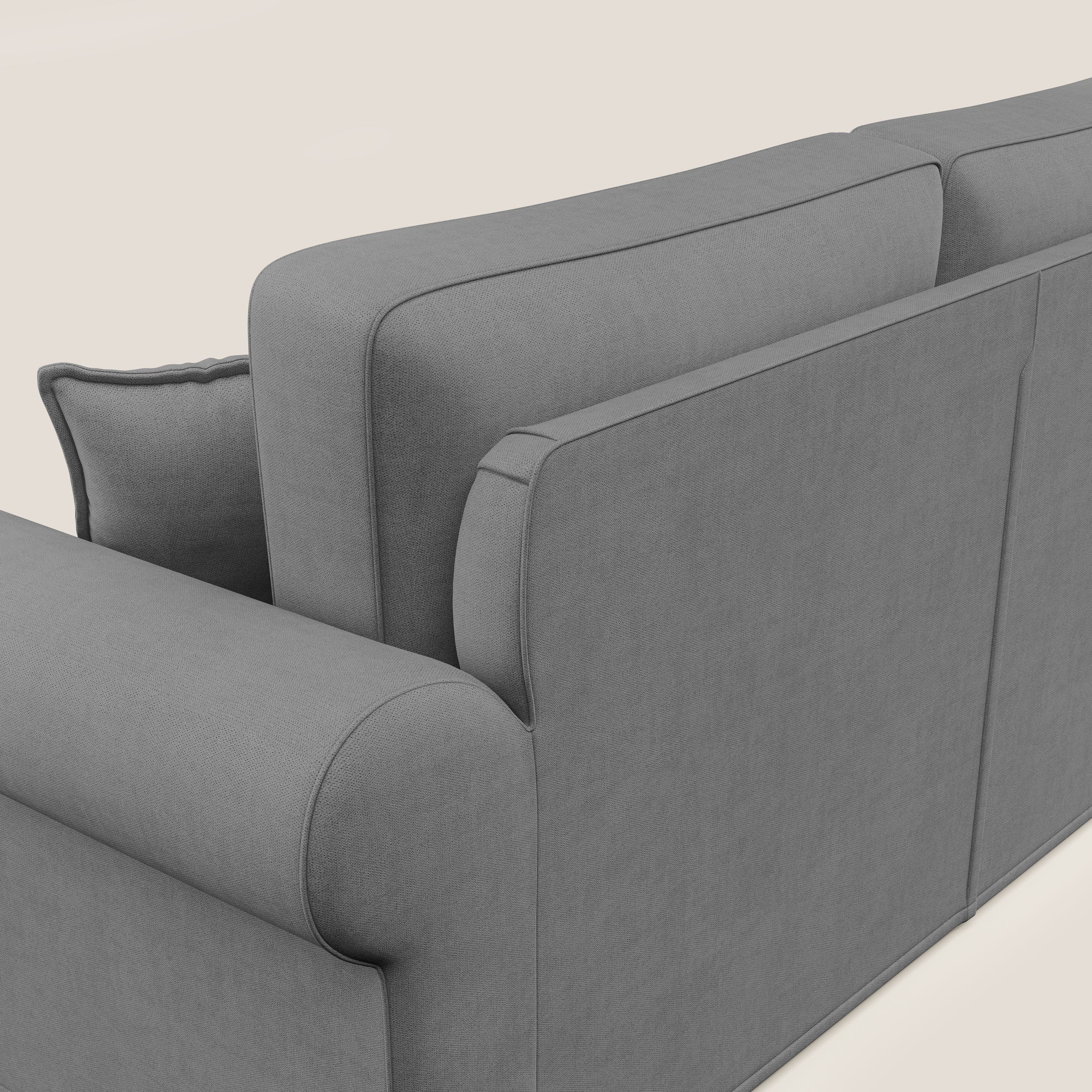 Lady divano classico in piuma d'oca realizzato con tessuto impermeabile T02 grigio - divani.store