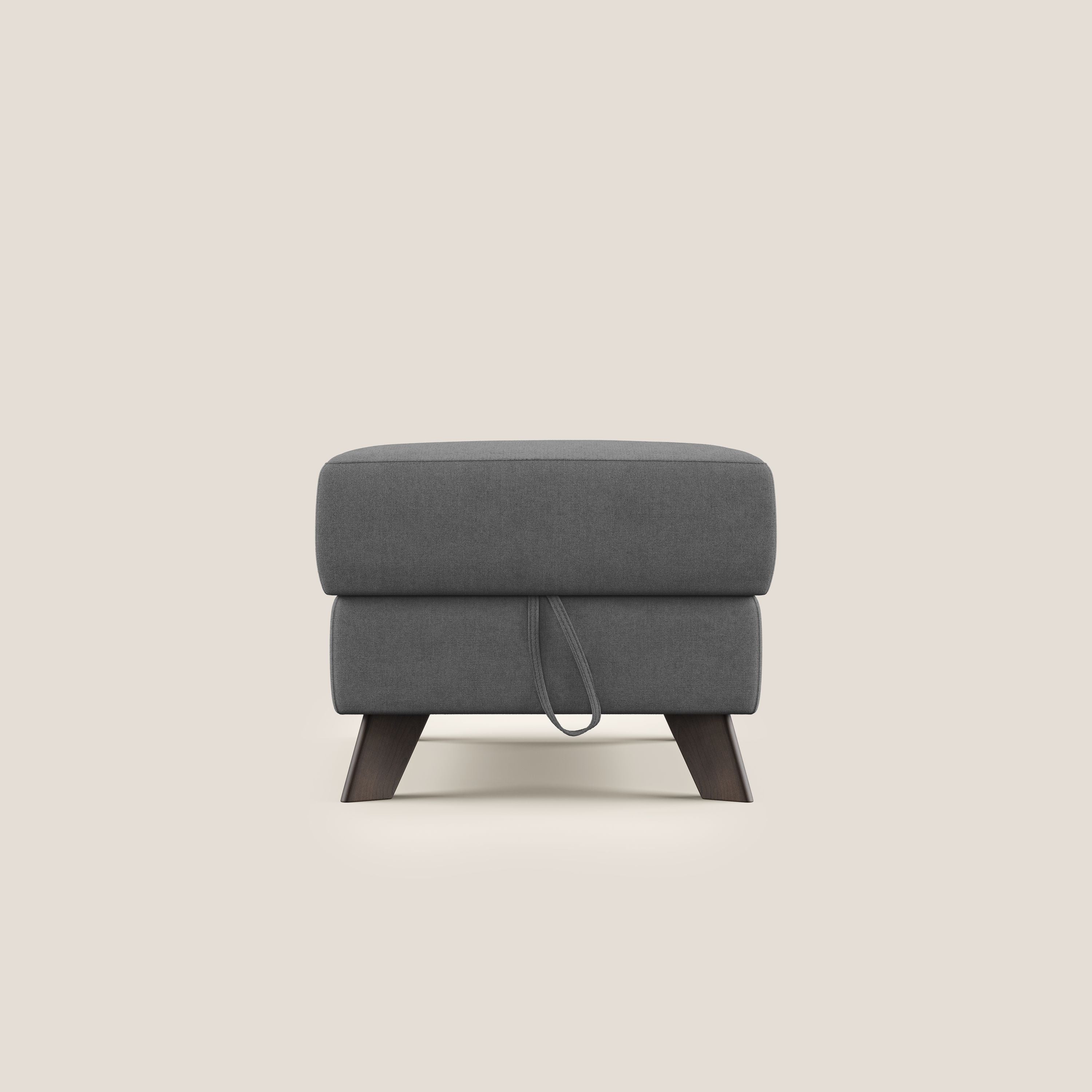 Moon Pouf contenitore e piedini alti in tessuto morbido impermeabile T02 grigio - divani.store