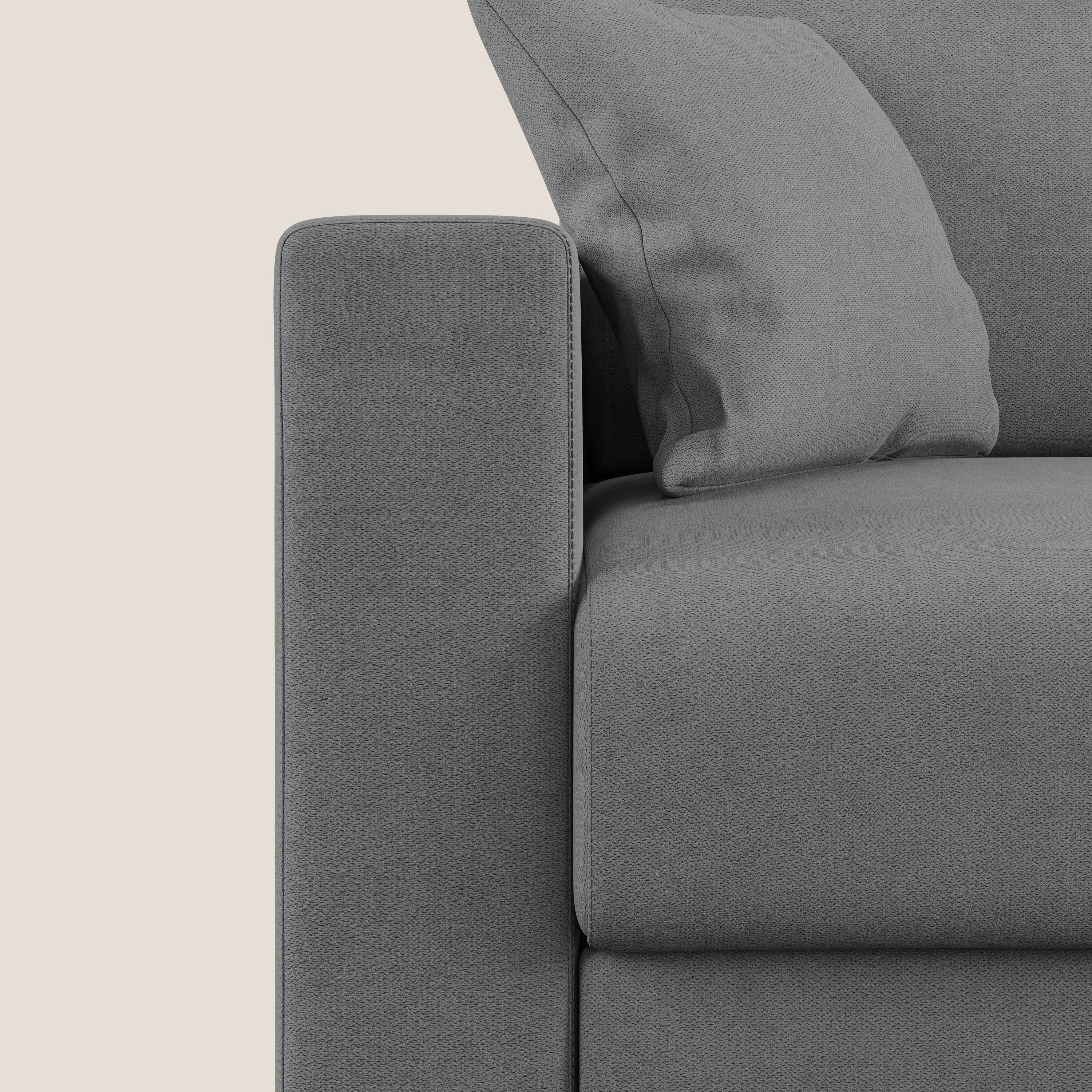 Kafka divano letto angolare in morbido tessuto impermeabile T02 grigio - divani.store