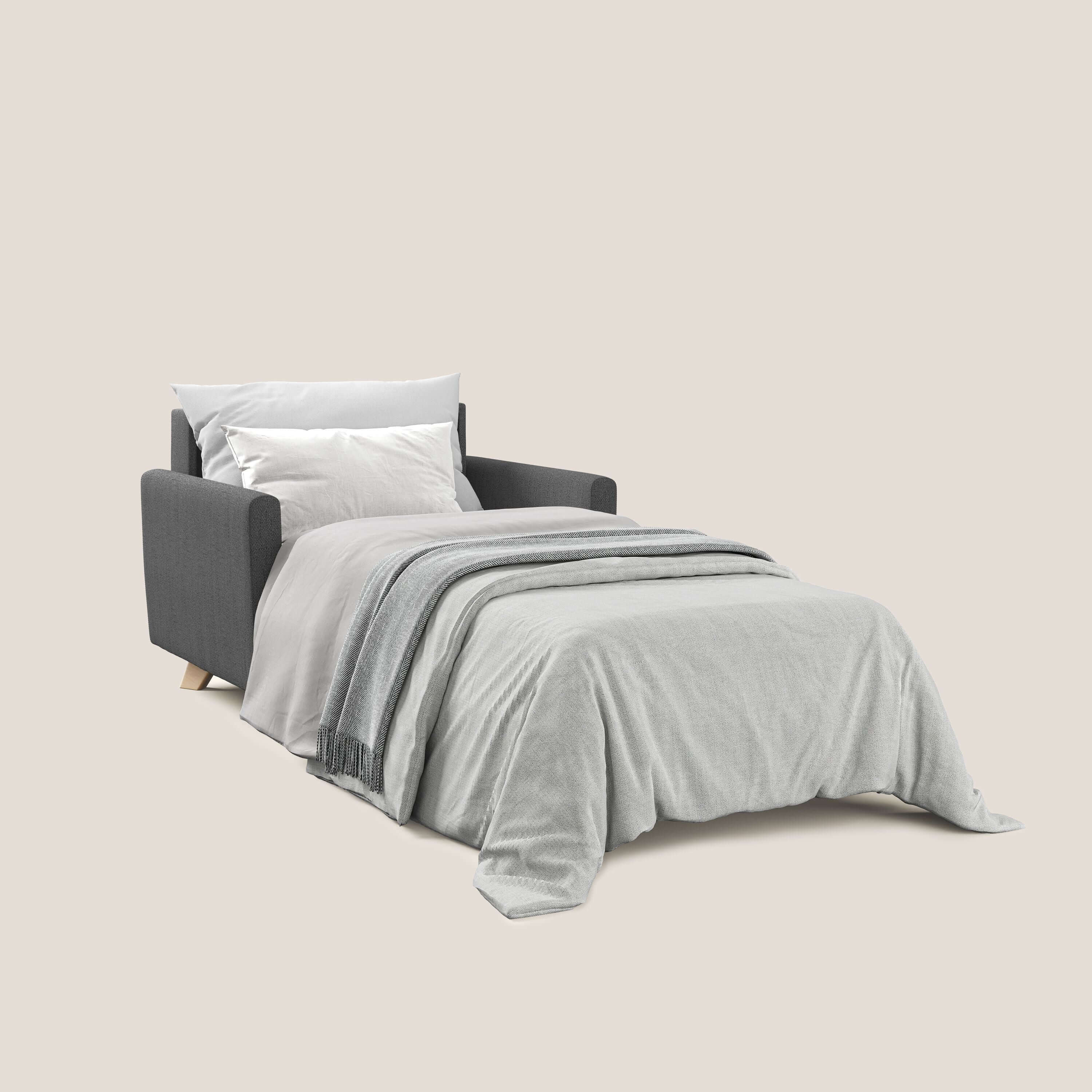 Edgar poltrona letto in tessuto felis impermeabile T03 grigio - divani.store