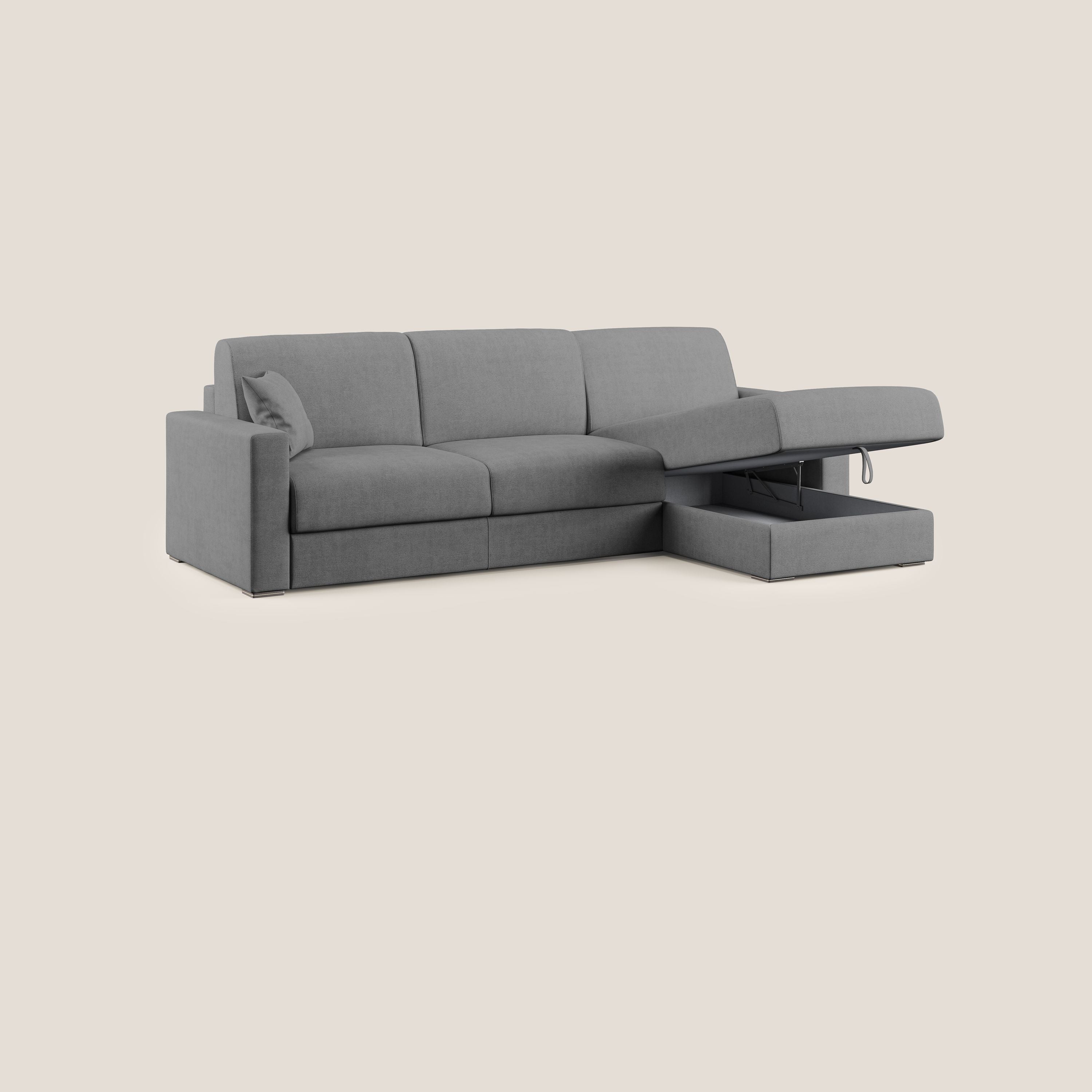 Best Divano letto angolare in tessuto impermeabile T02 grigio - divani.store