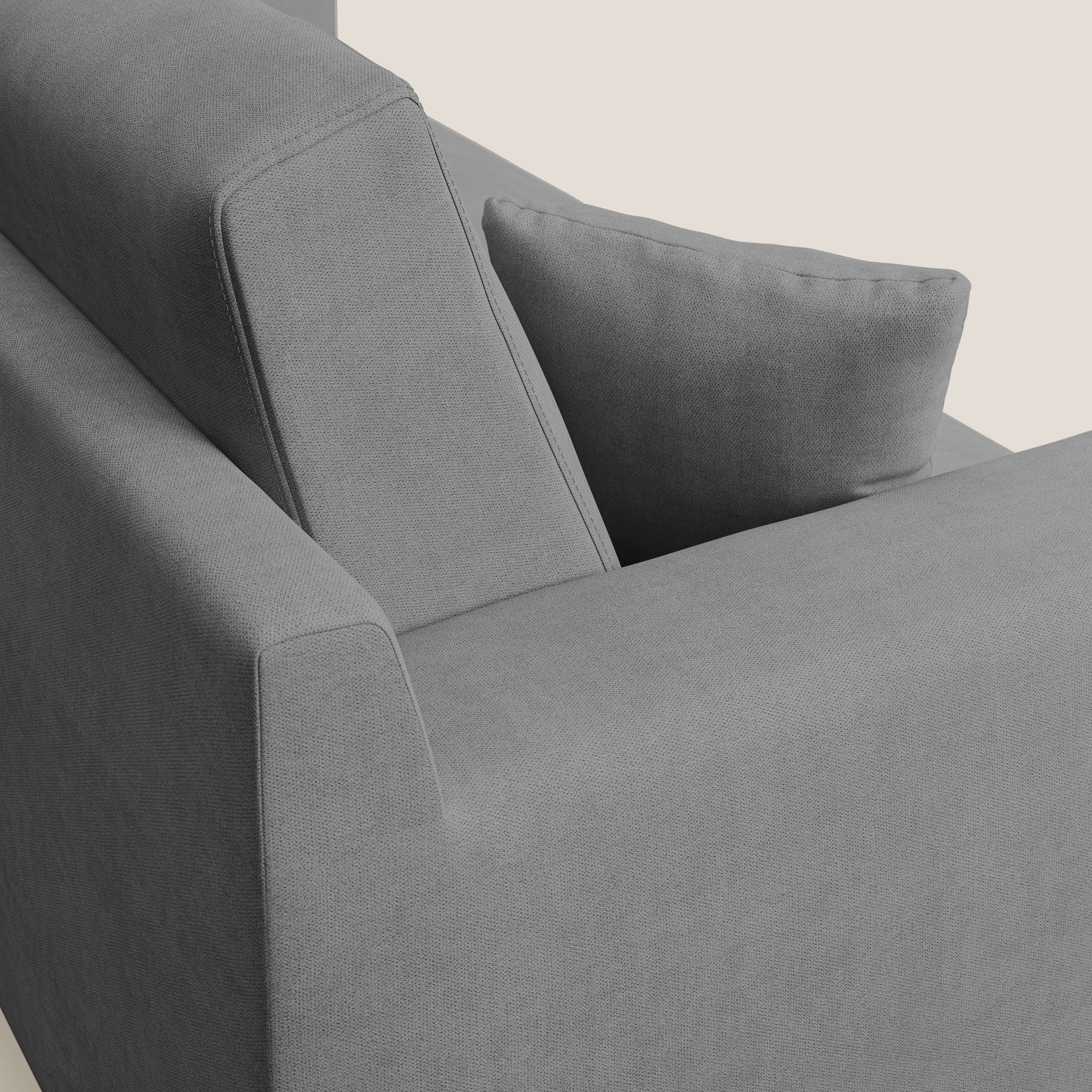 Danish divano moderno in tessuto morbido impermeabile T02 grigio - divani.store