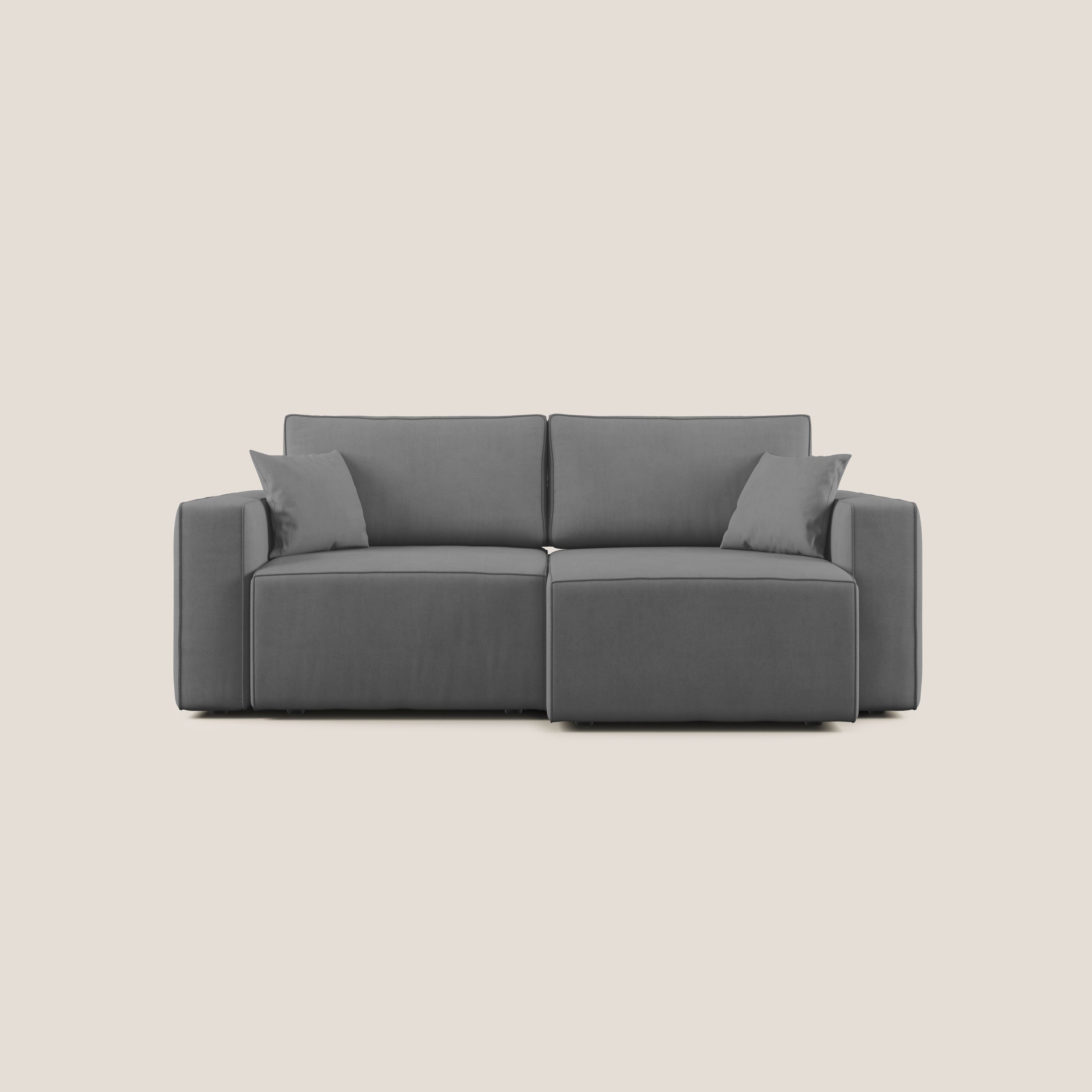 Morfeo divano con sedute estraibili in morbido tessuto impermeabile T02 grigio - divani.store