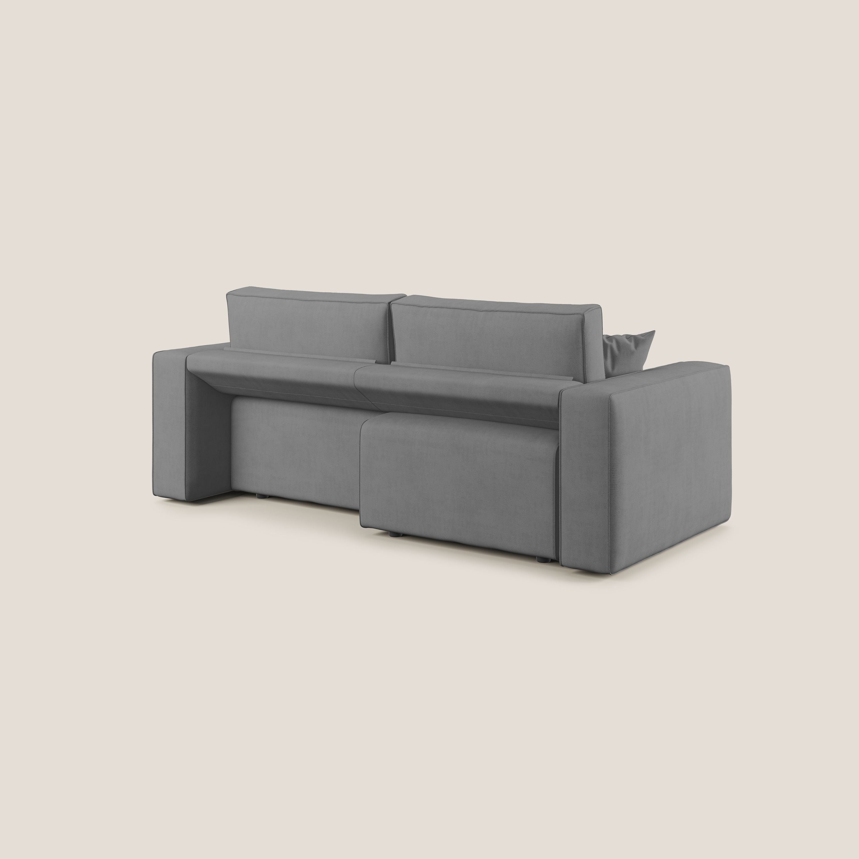 Morfeo divano con sedute estraibili in morbido tessuto impermeabile T02 grigio - divani.store