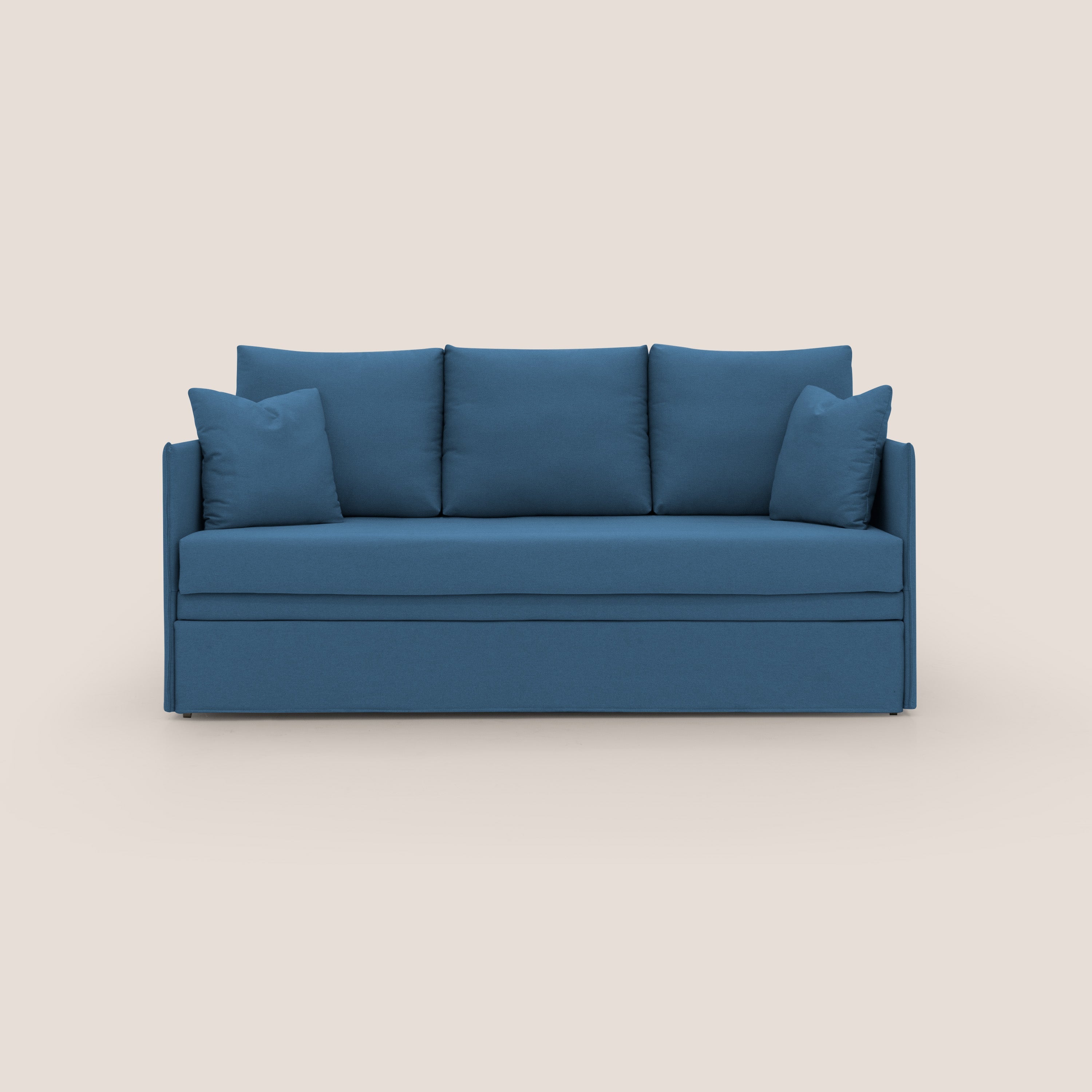 Brera Divano duplex con doppio letto in tessuto simil cotone impermeabile T13 blu - divani.store