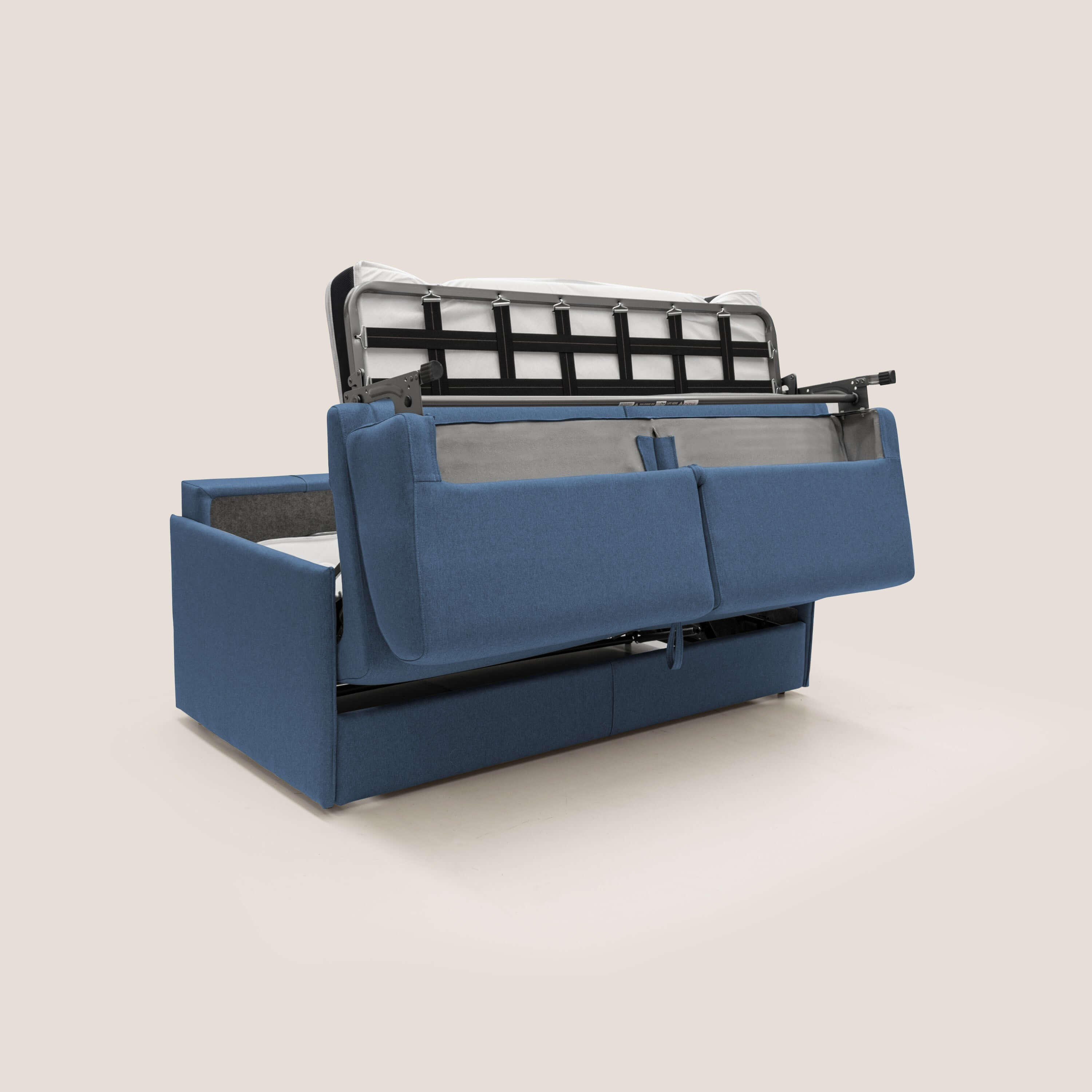 Evans Divano letto matrimoniale in tessuto impermeabile T13 blu - divani.store