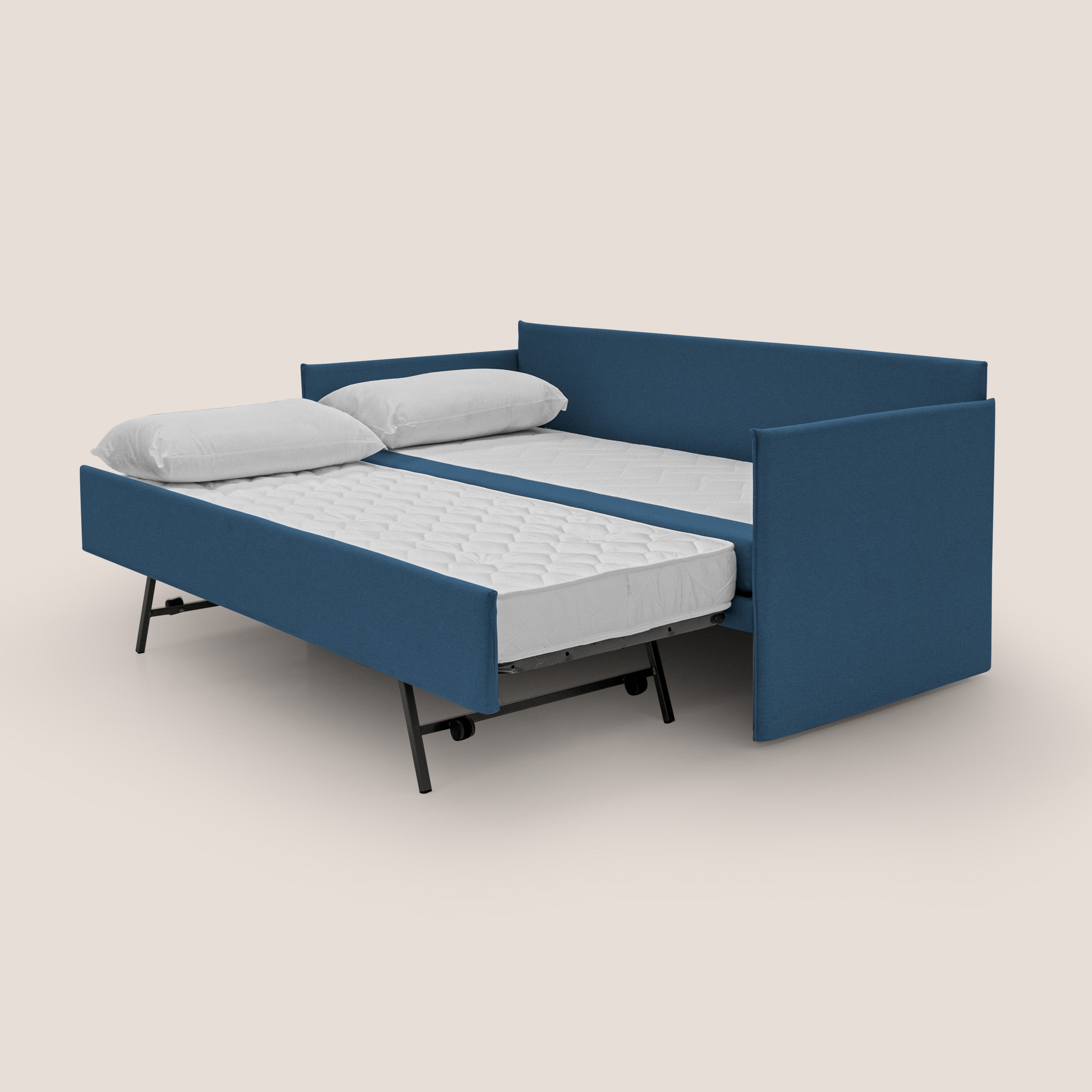 Brera Divano duplex con doppio letto in tessuto simil cotone impermeabile T13 blu - divani.store