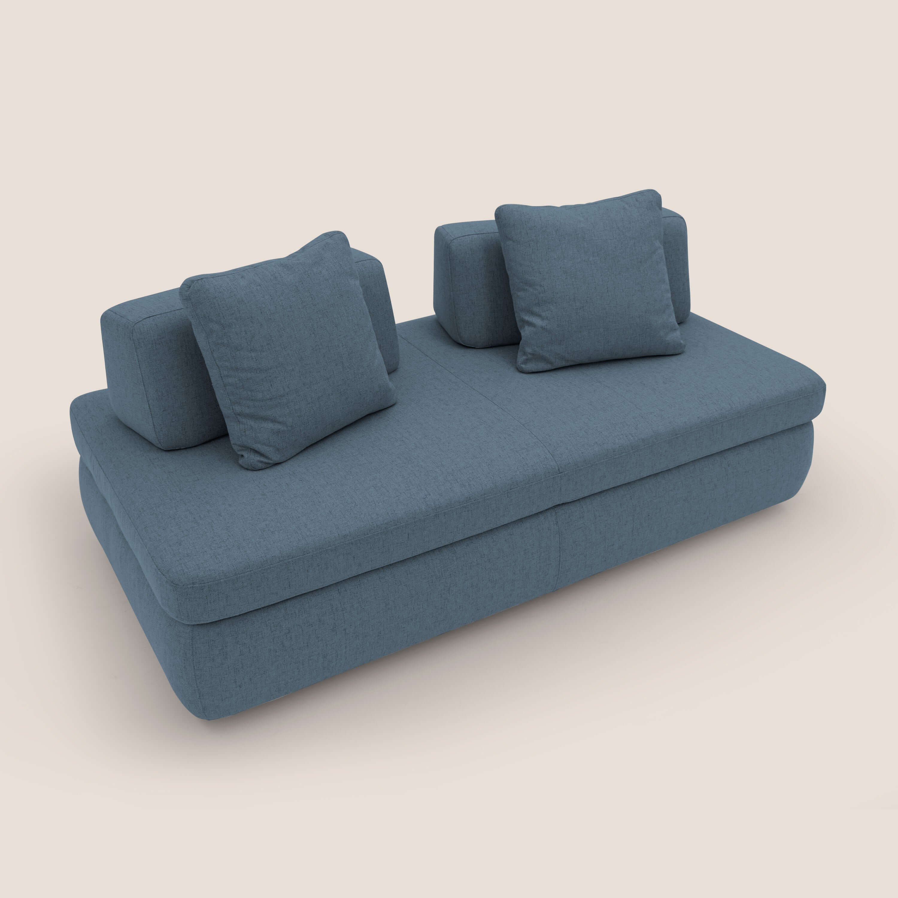 Gransasso Divano letto matrimoniale dal DESIGN innovativo in tessuto impermeabile T03 blu - divani.store
