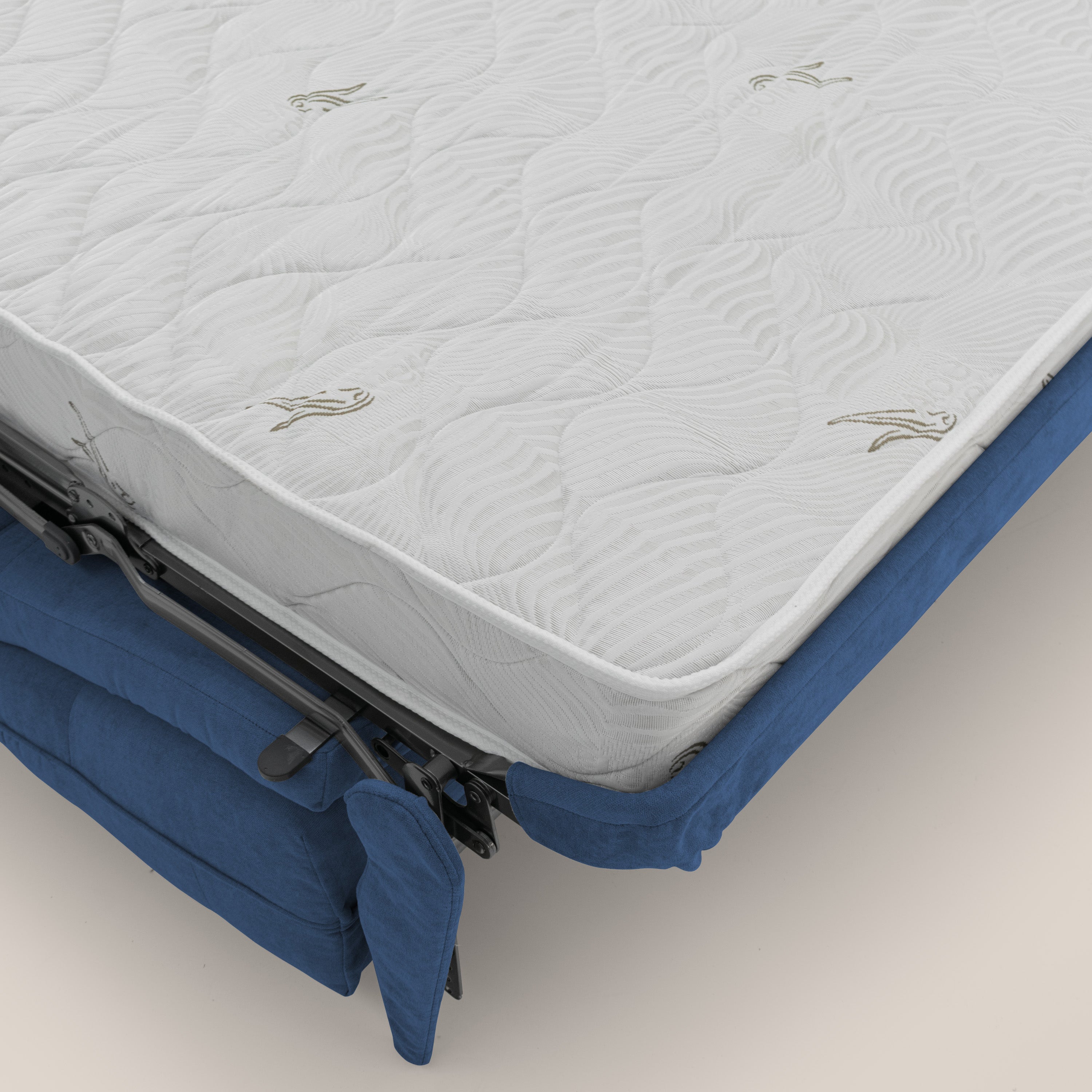 Zeus divano letto angolare con materasso H18 cm pouf mobile in tessuto impermeabile T02 - divani.store