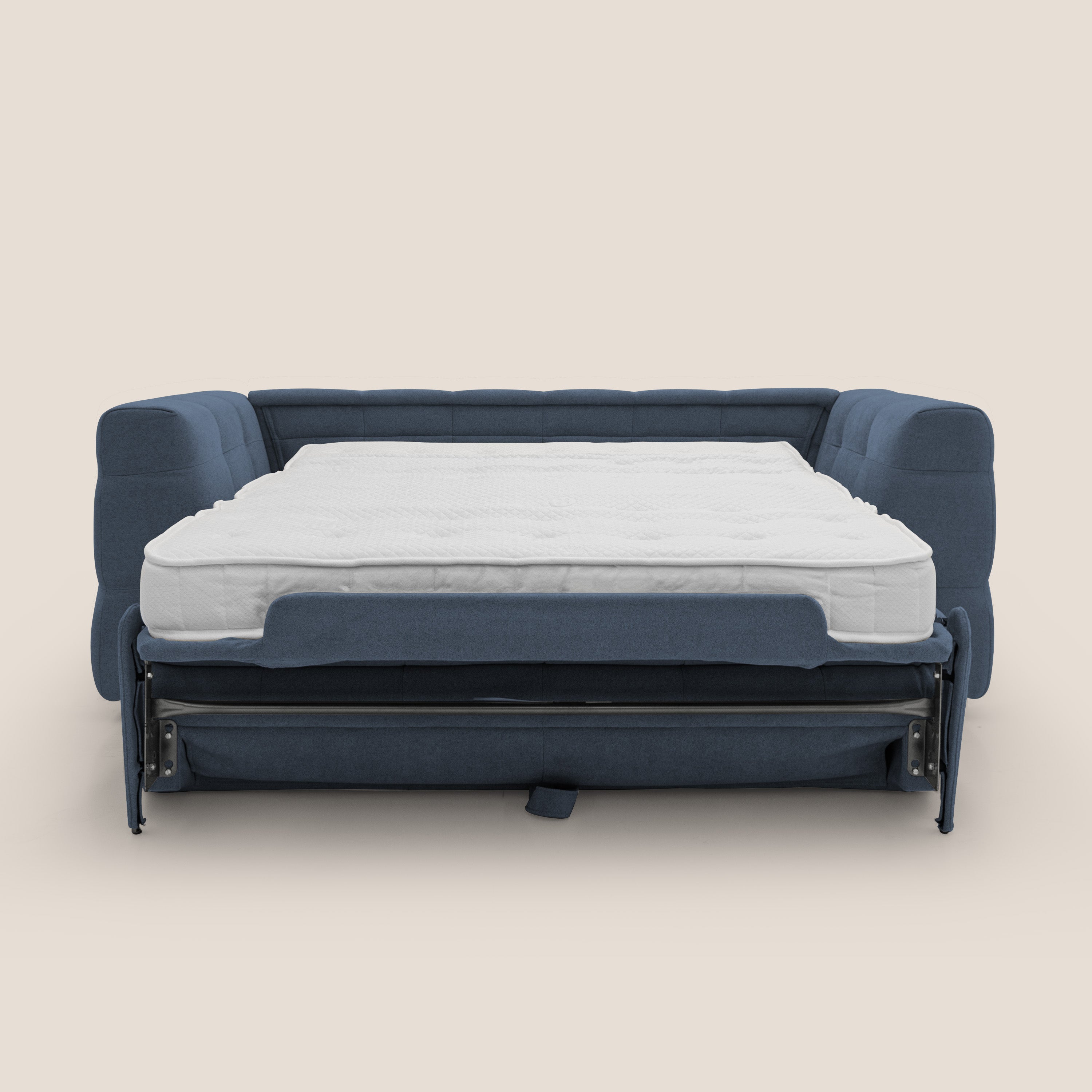 Tender Divano letto matrimoniale dal design innovativo in tessuto bouclet impermeabile T07 blu - divani.store