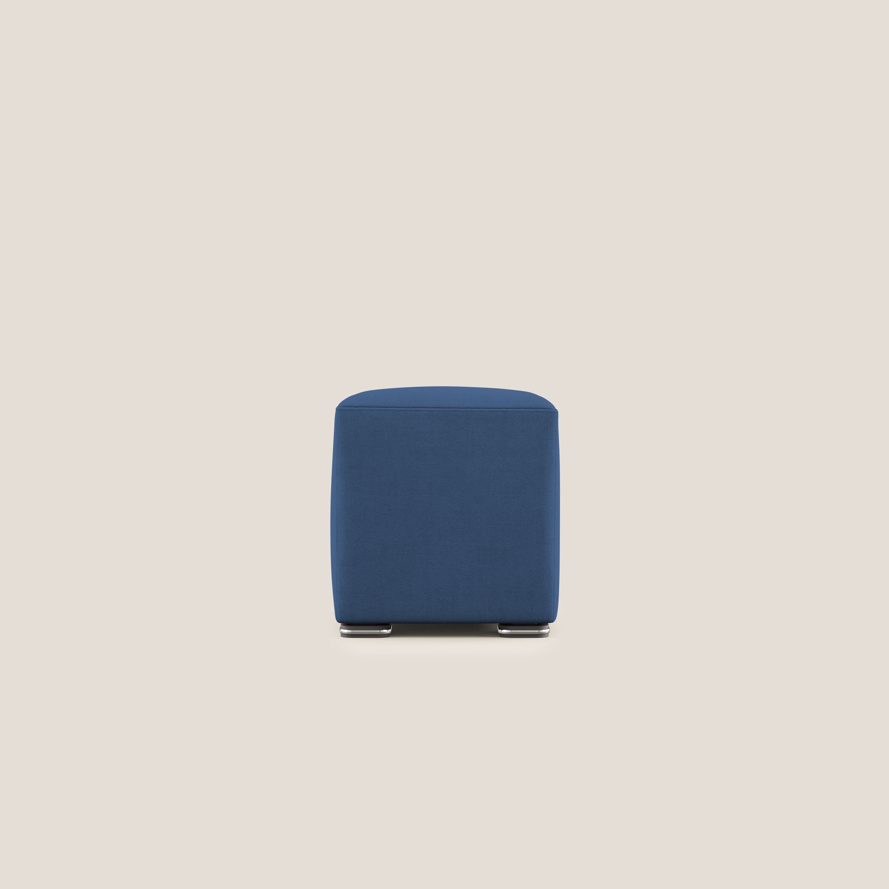 Cube pouf in tessuto morbido impermeabile T02 blu - divani.store
