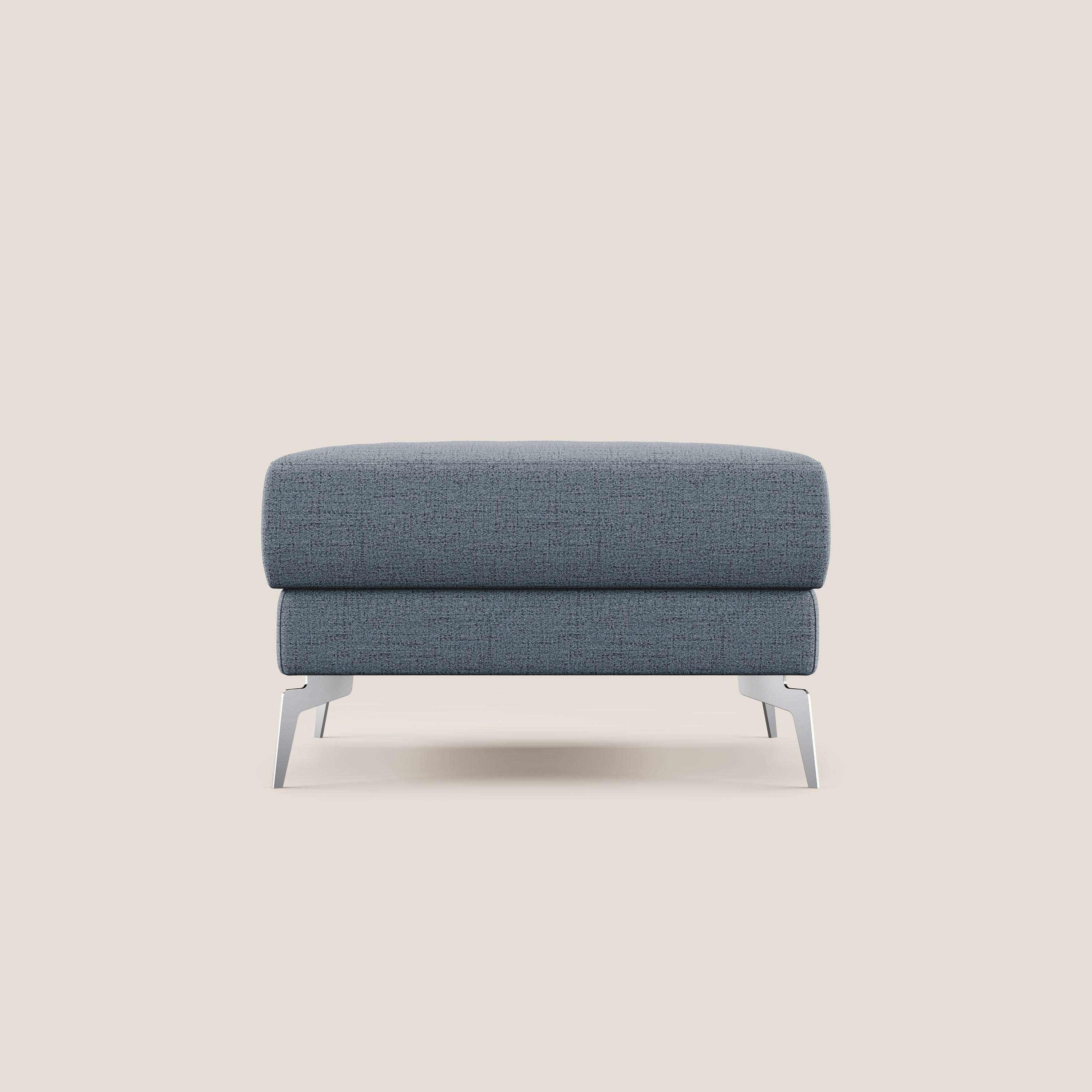 Star Pouf con piedini alti in tessuto impermeabile fiammato T03 blu - divani.store