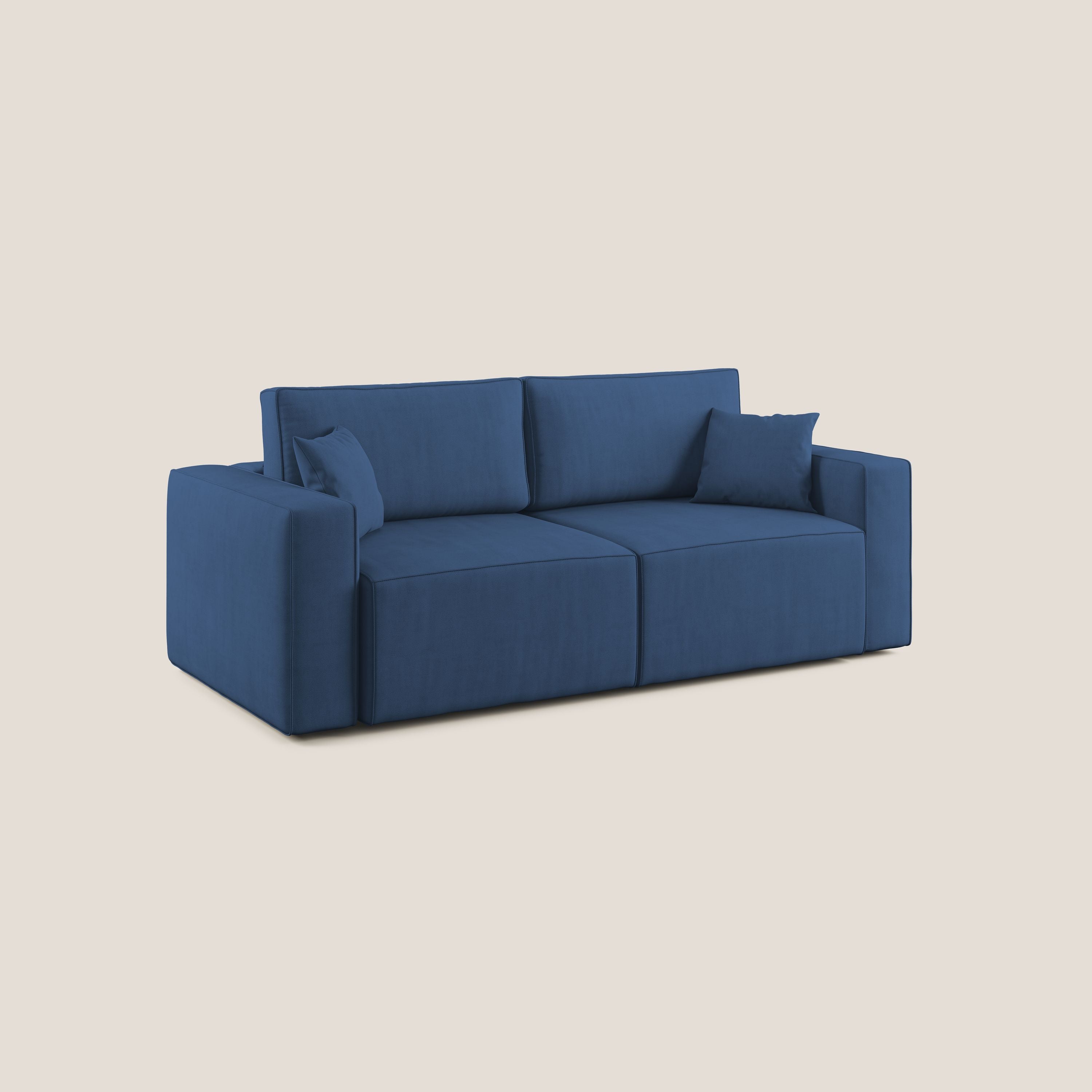 Morfeo divano con sedute estraibili in morbido tessuto impermeabile T02 blu - divani.store