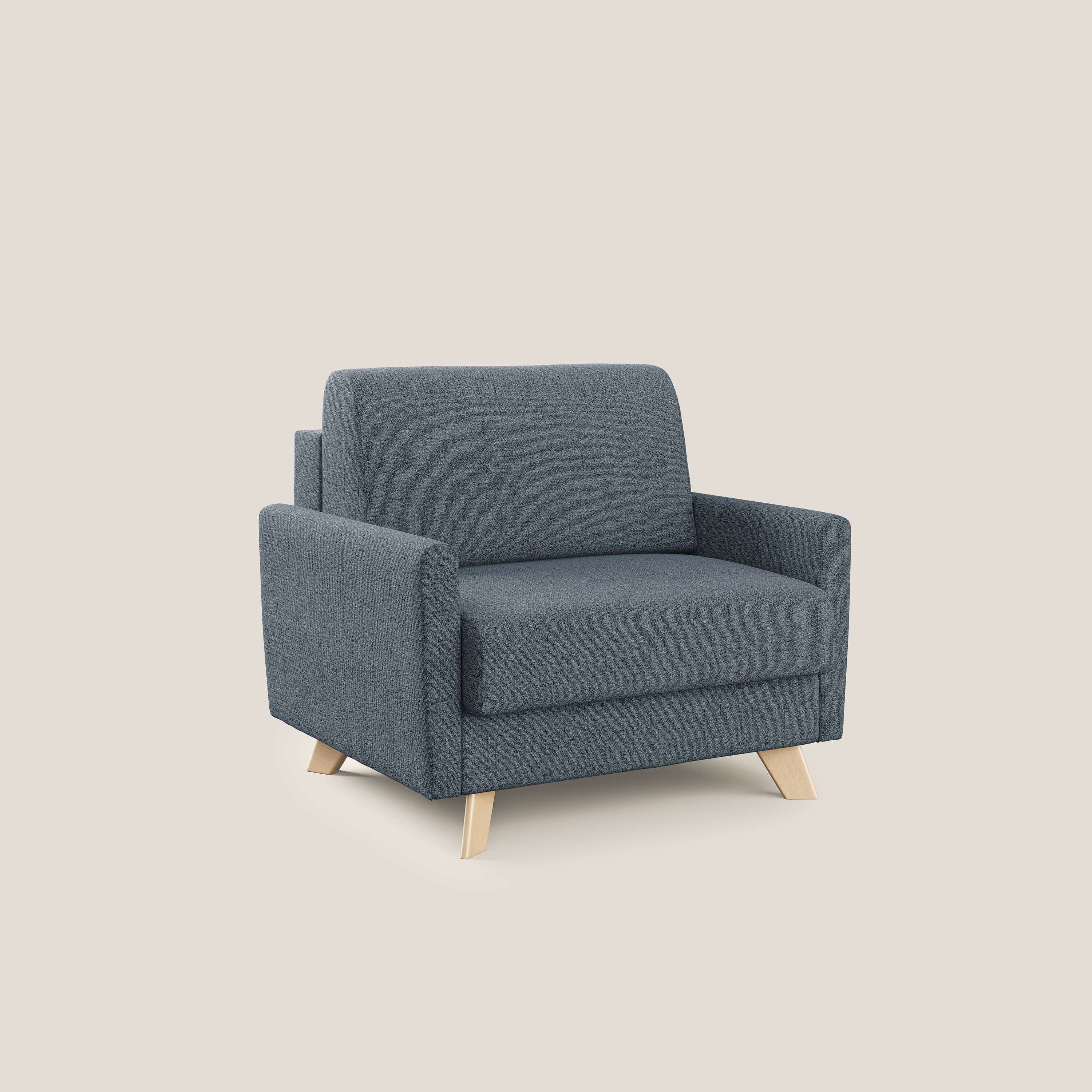 Edgar poltrona letto in tessuto felis impermeabile T03 blu - divani.store