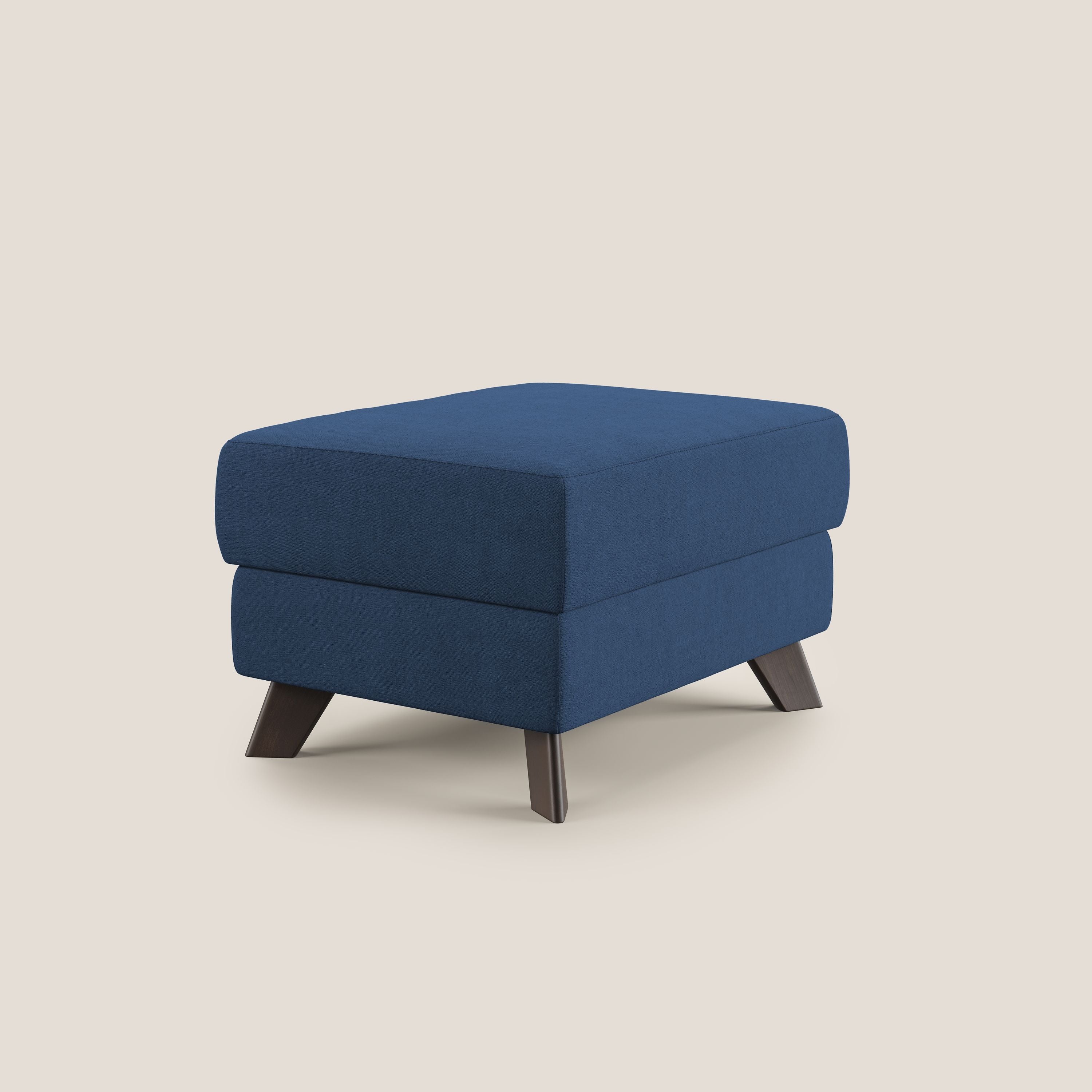 Moon Pouf contenitore e piedini alti in tessuto morbido impermeabile T02 blu - divani.store