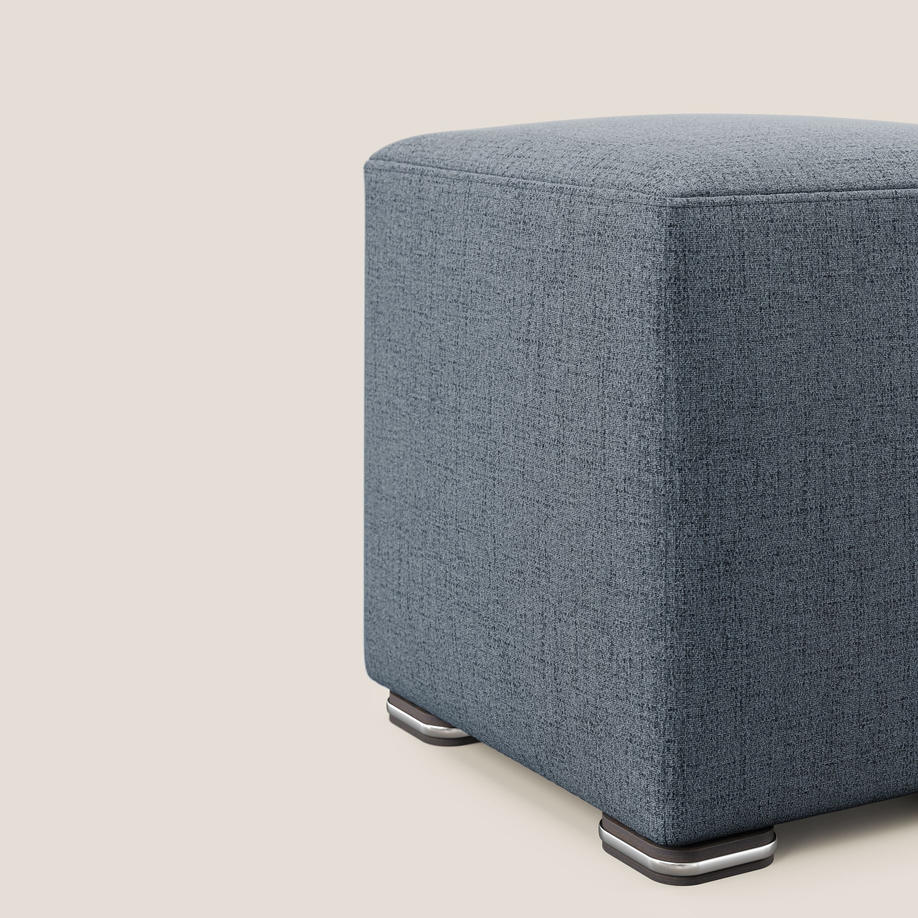 Cube pouf in tessuto morbido impermeabile T03 blu - divani.store