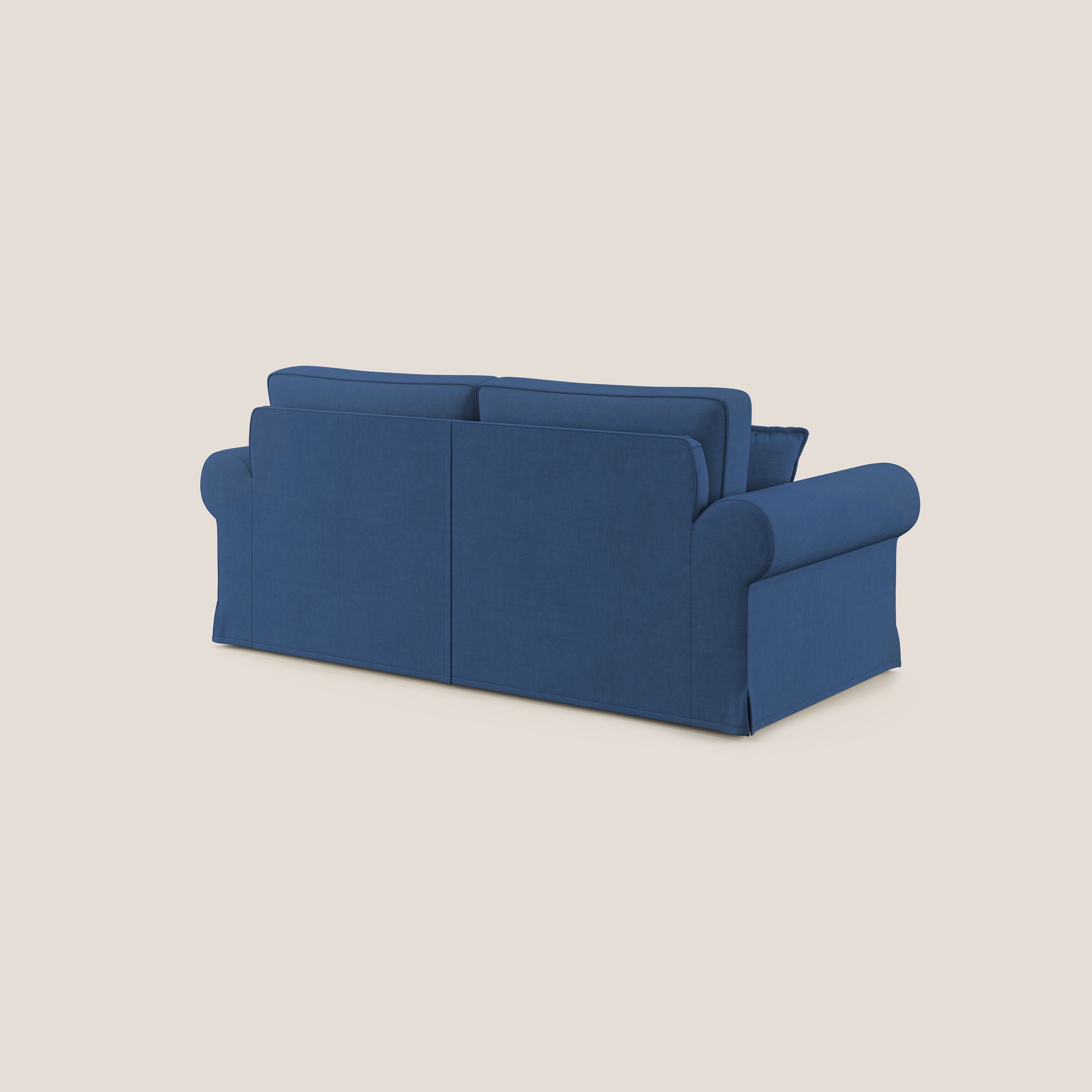 Lady divano classico in piuma d'oca realizzato con tessuto impermeabile T02 blu - divani.store