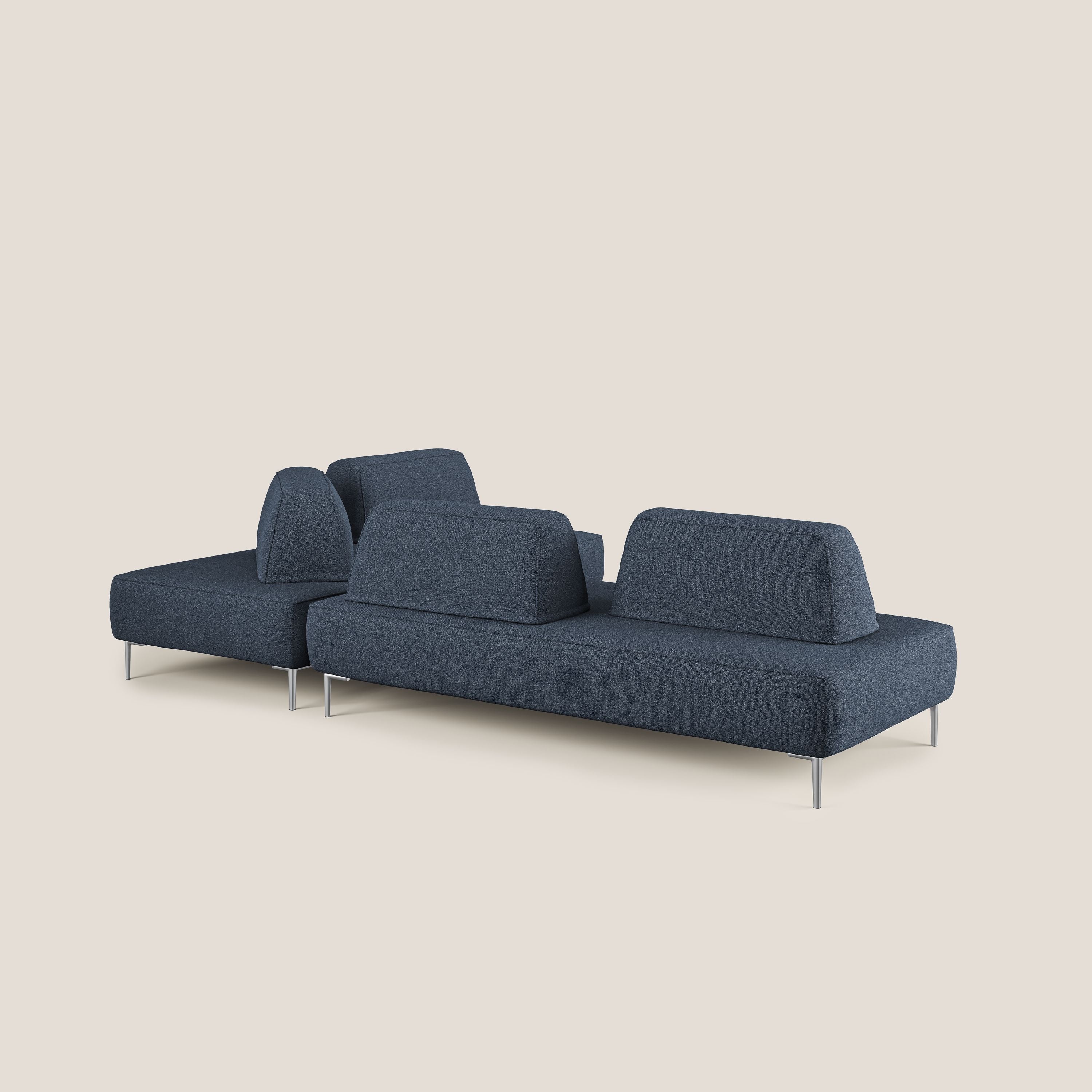 Newton divano angolare modulare con schienali movibili T07 blu - divani.store