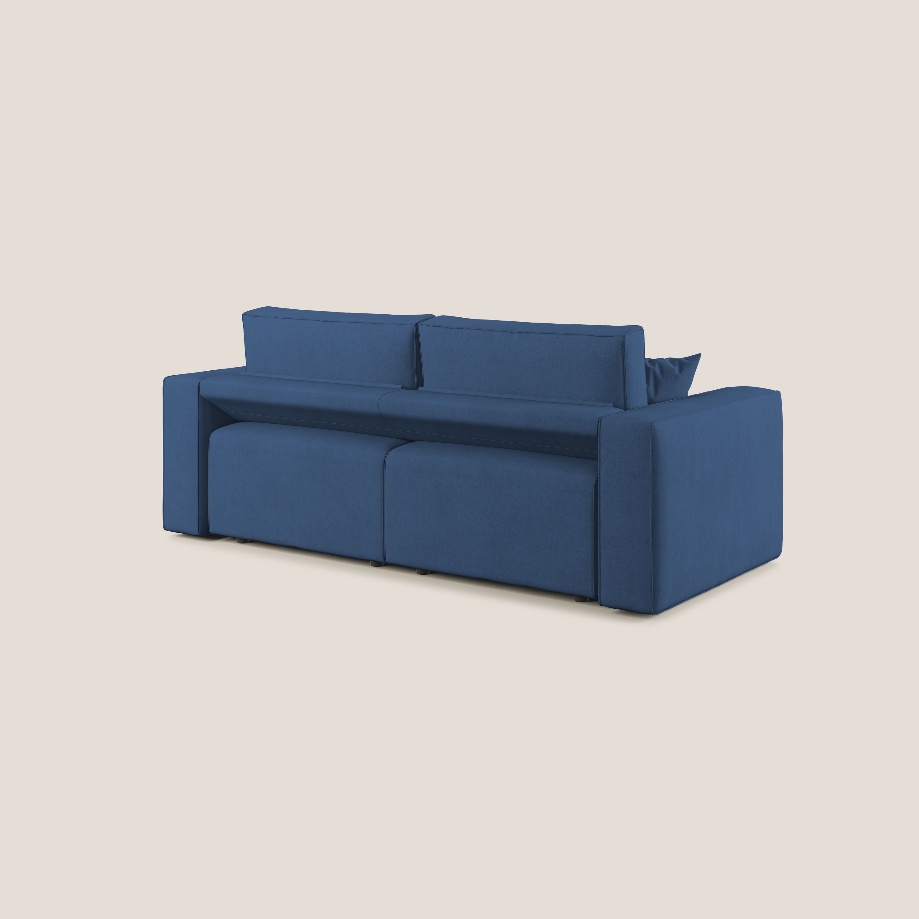 Morfeo divano con sedute estraibili in morbido tessuto impermeabile T02 blu - divani.store