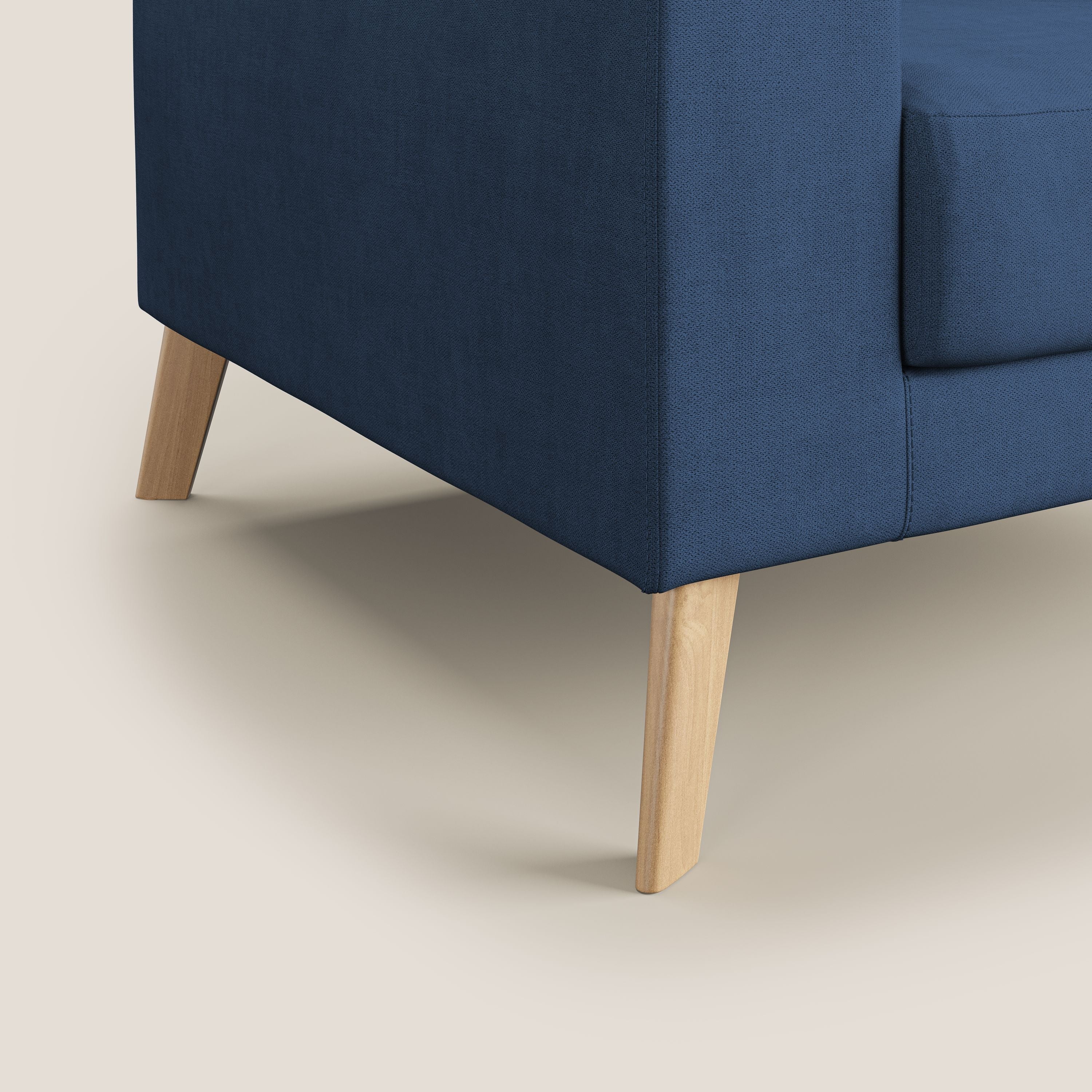 Danish poltroncina in tessuto morbido impermeabile T02 blu - divani.store