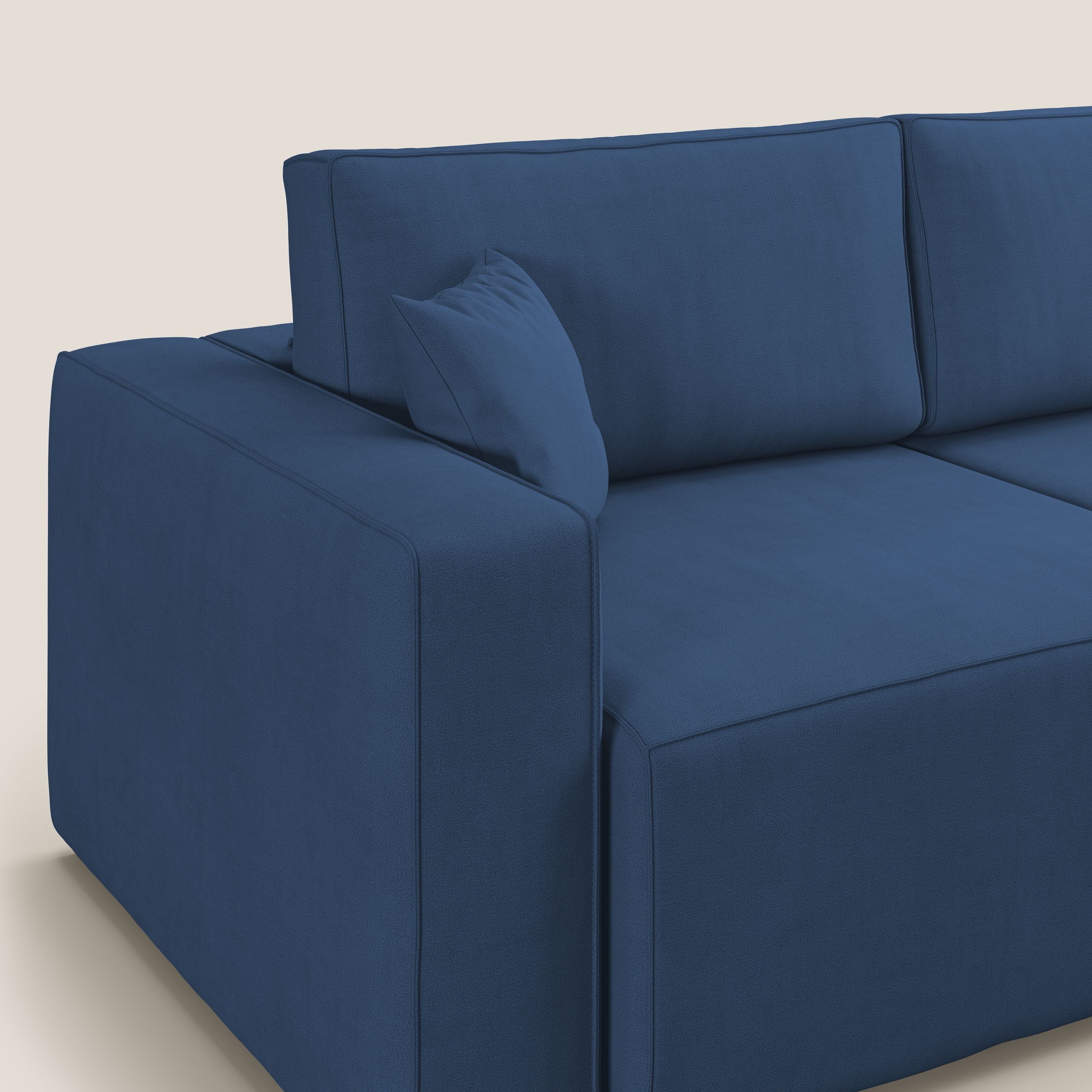 Morfeo divano con sedute estraibili in morbido tessuto impermeabile T02 blu - divani.store