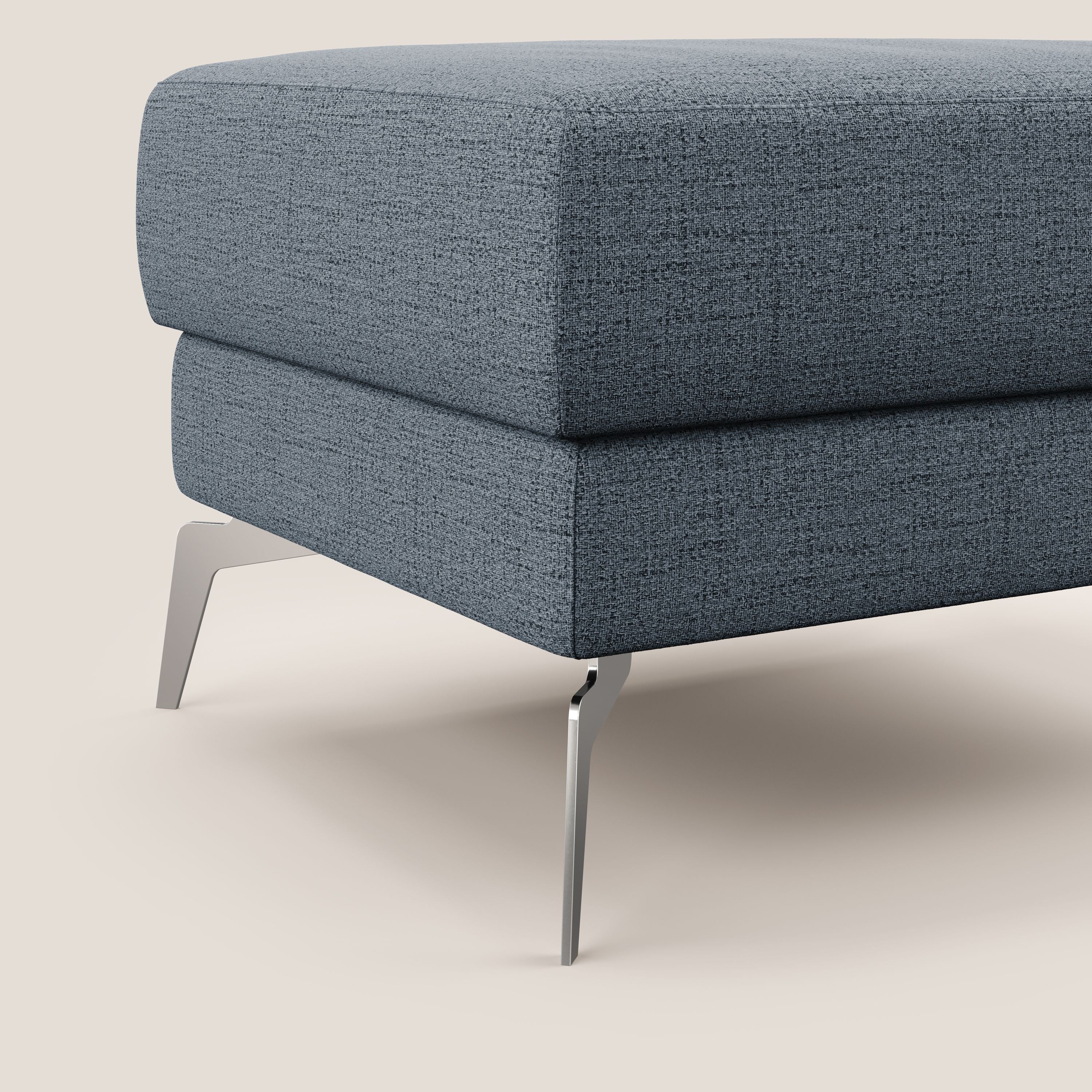 Star Pouf con piedini alti in tessuto impermeabile fiammato T03 blu - divani.store