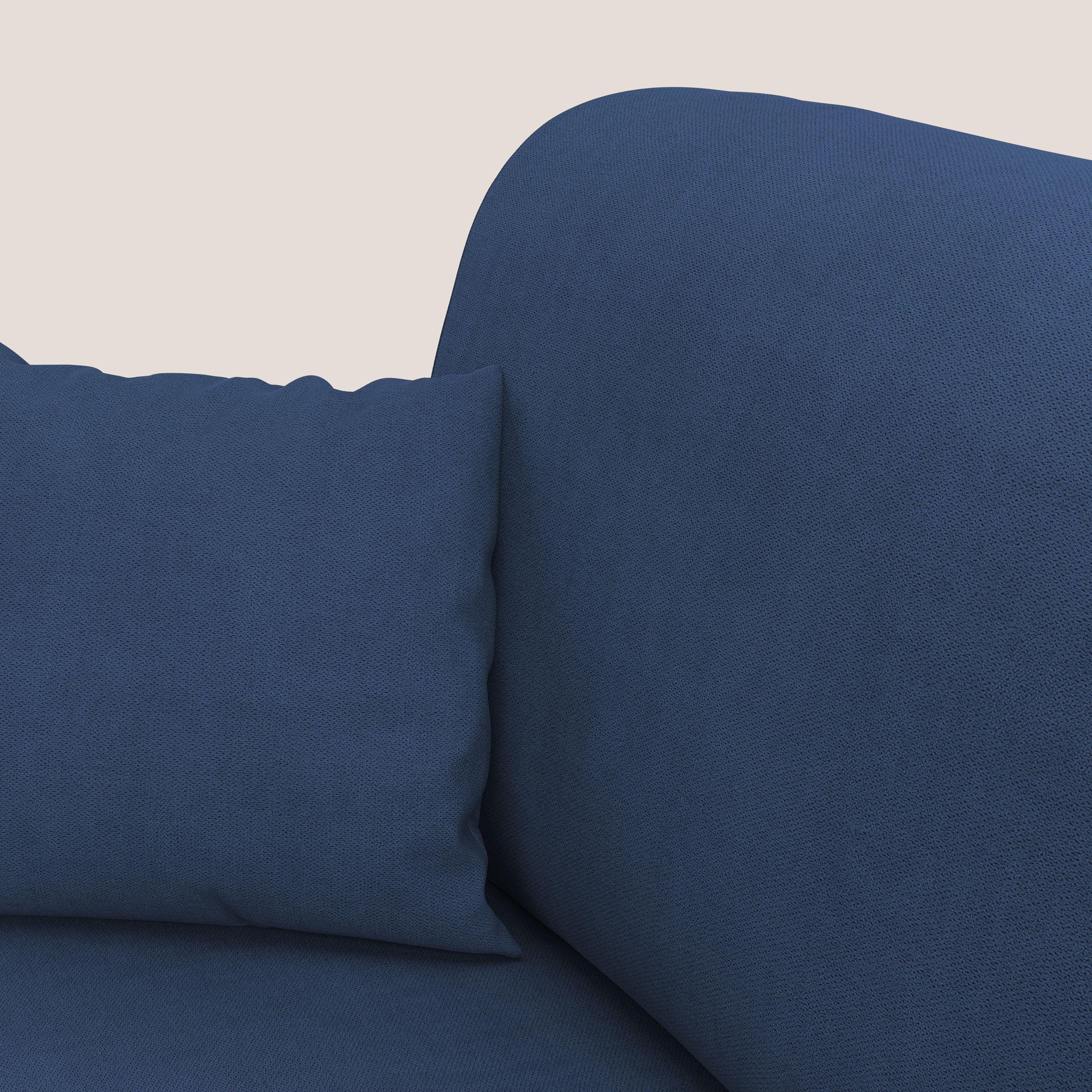 Kafka divano letto angolare in morbido tessuto impermeabile T02 blu - divani.store