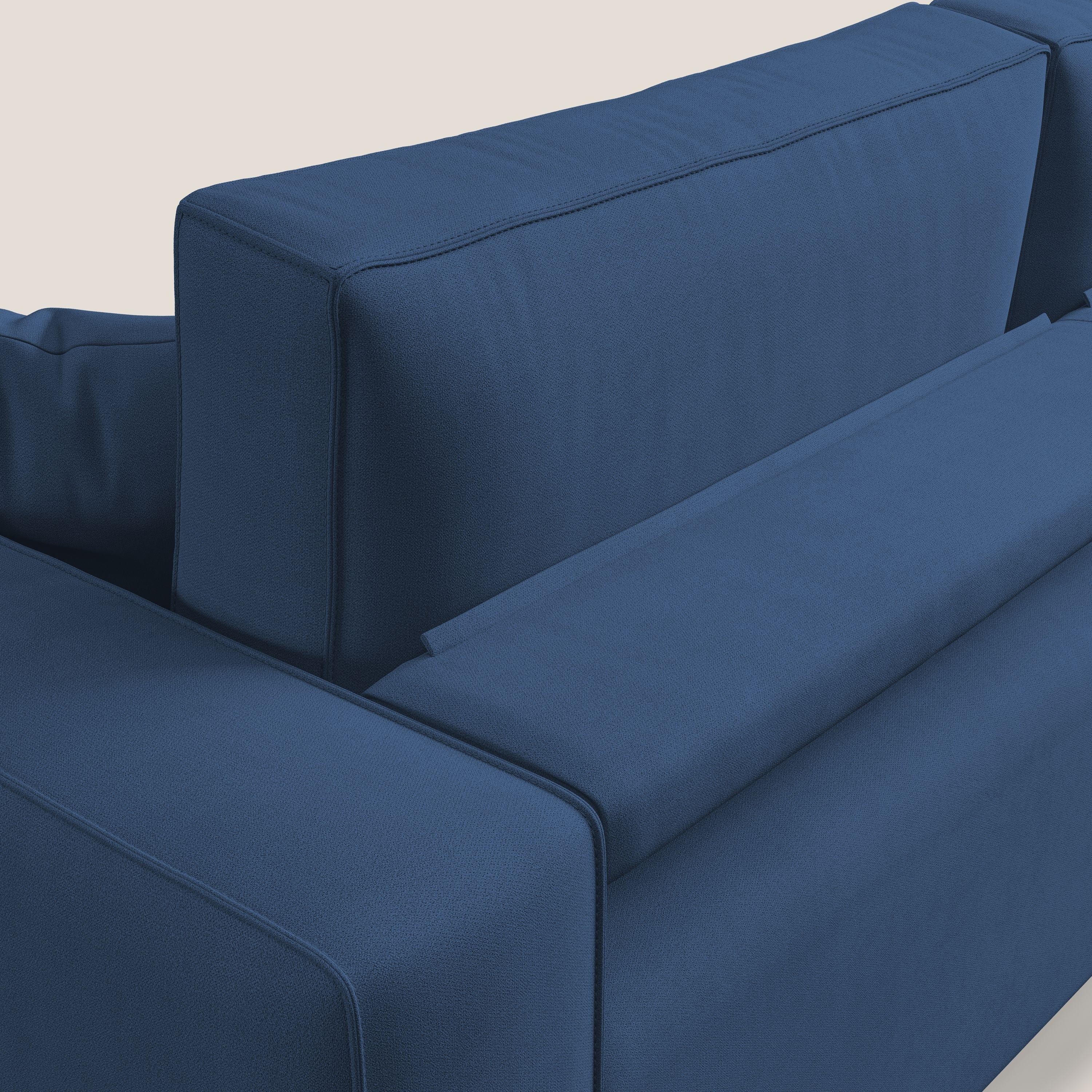Morfeo divano con sedute estraibili in morbido tessuto impermeabile T02 blu - divani.store