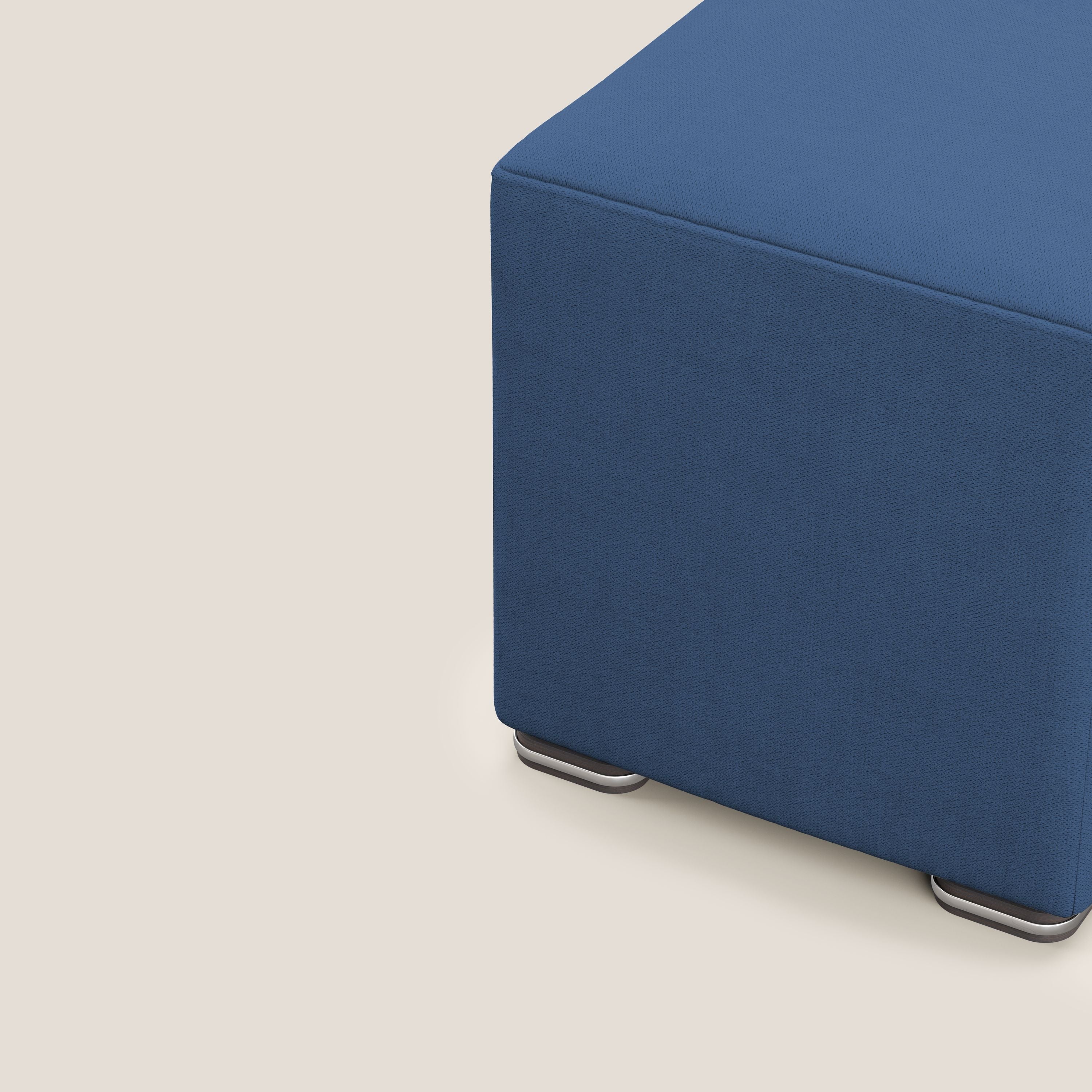 Cube pouf in tessuto morbido impermeabile T02 blu - divani.store