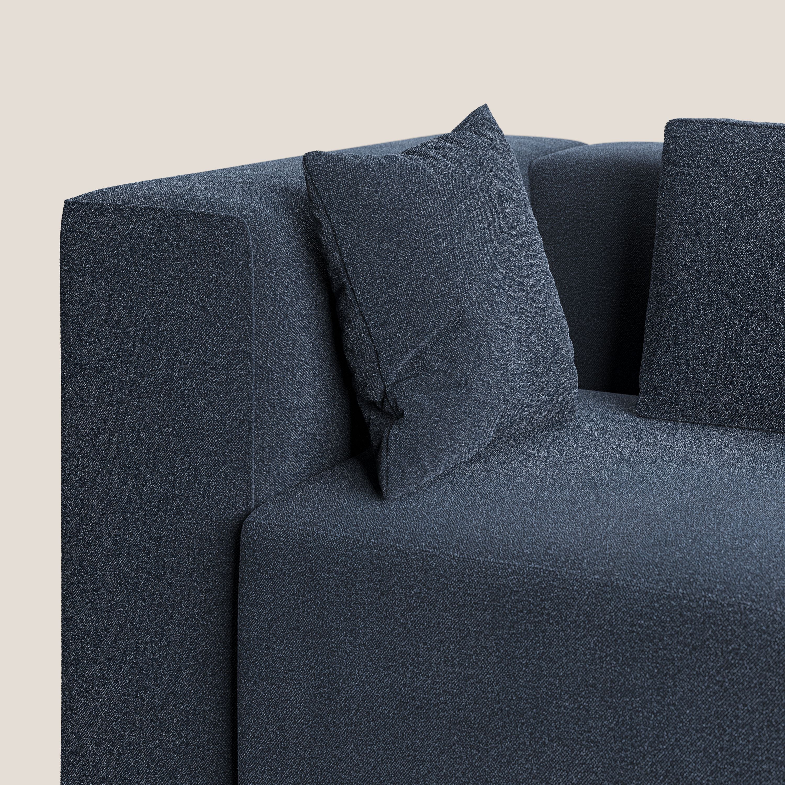 Nettuno divano angolare componibile in morbido tessuto bouclè T07 blu - divani.store