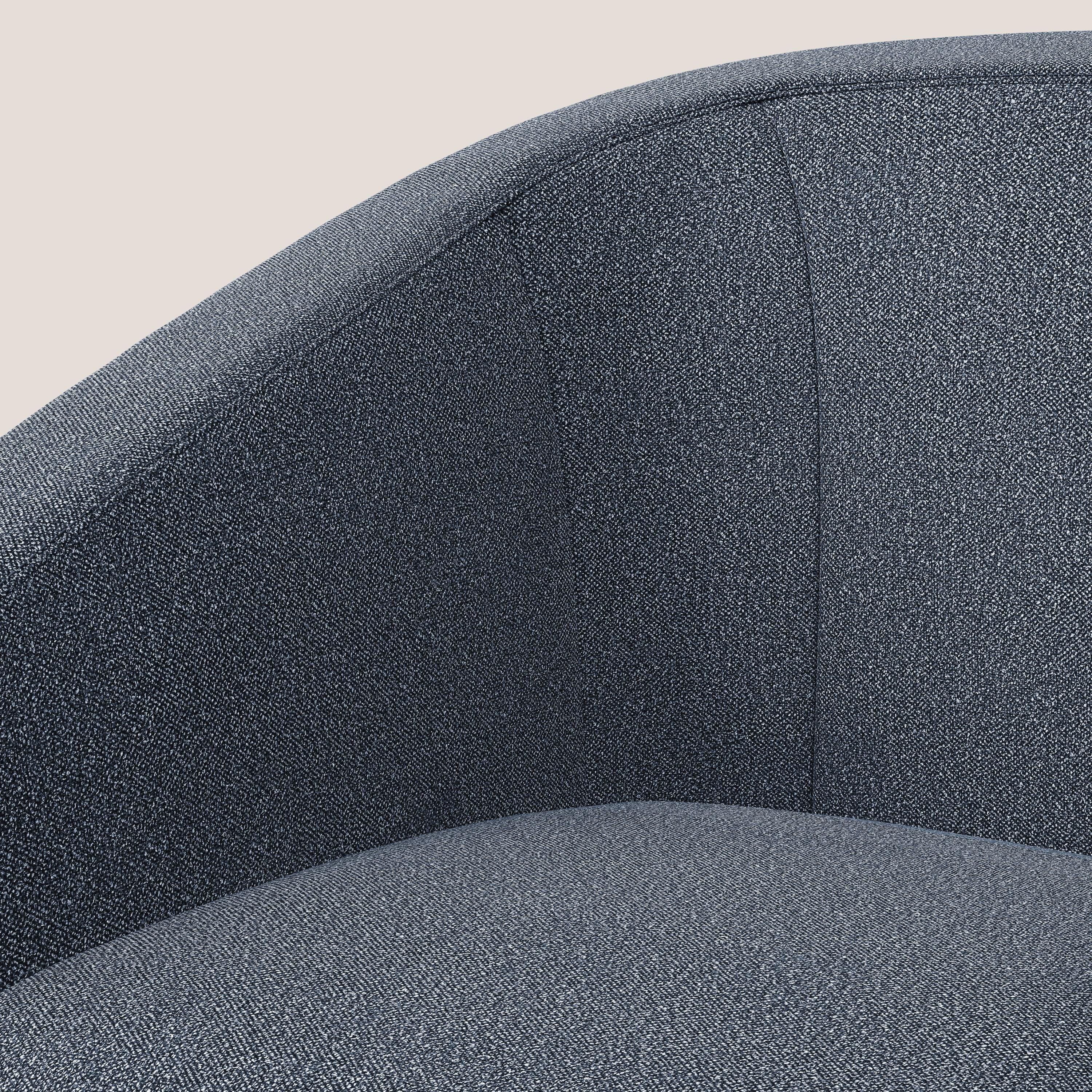 Pandora Poltroncina in morbido tessuto bouclé impermeabile T07 blu - divani.store