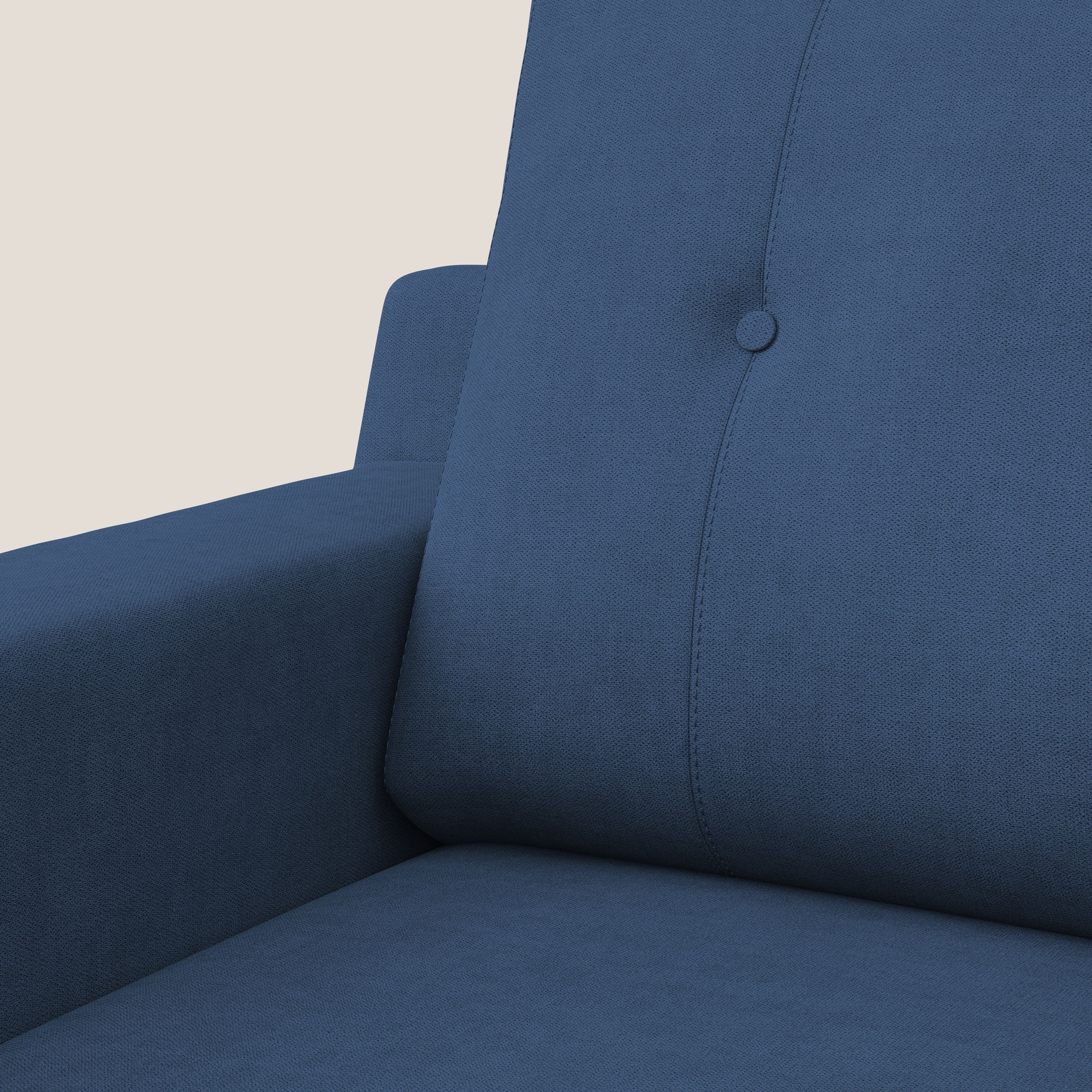 Danish poltroncina in tessuto morbido impermeabile T02 blu - divani.store