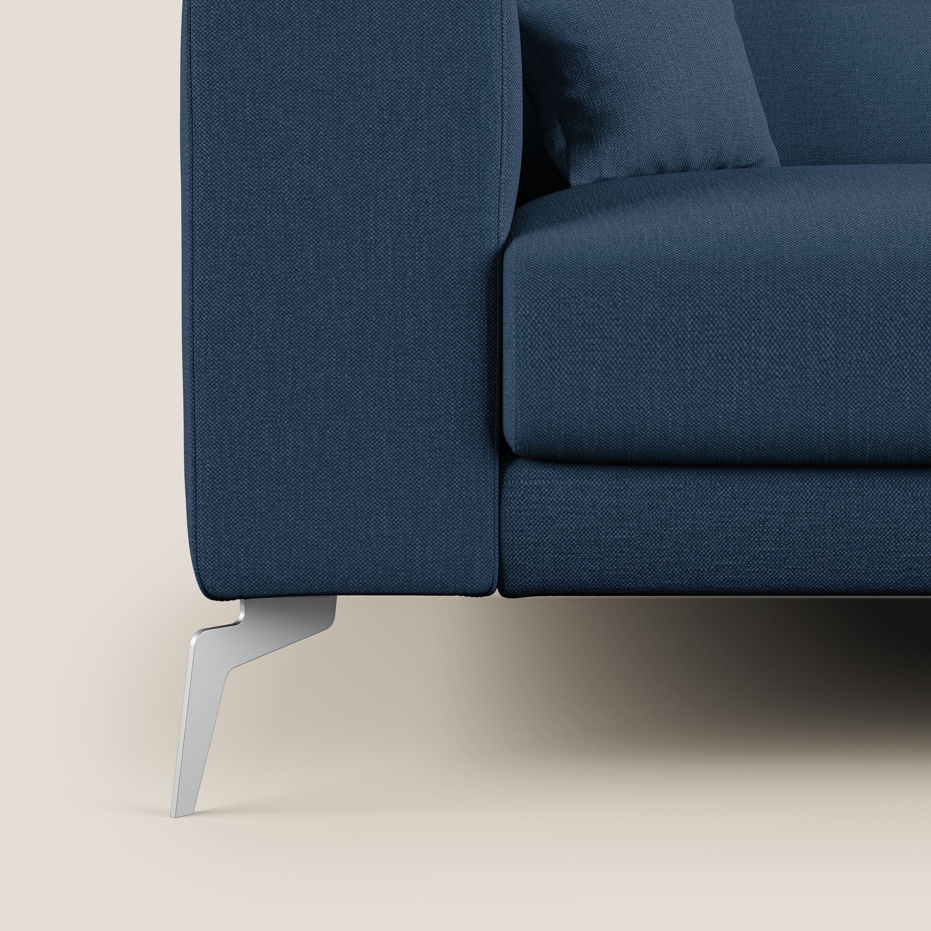 Blade Divano con poggiatesta reclinabili in tessuto impermeabile misto cotone T13 blu - divani.store