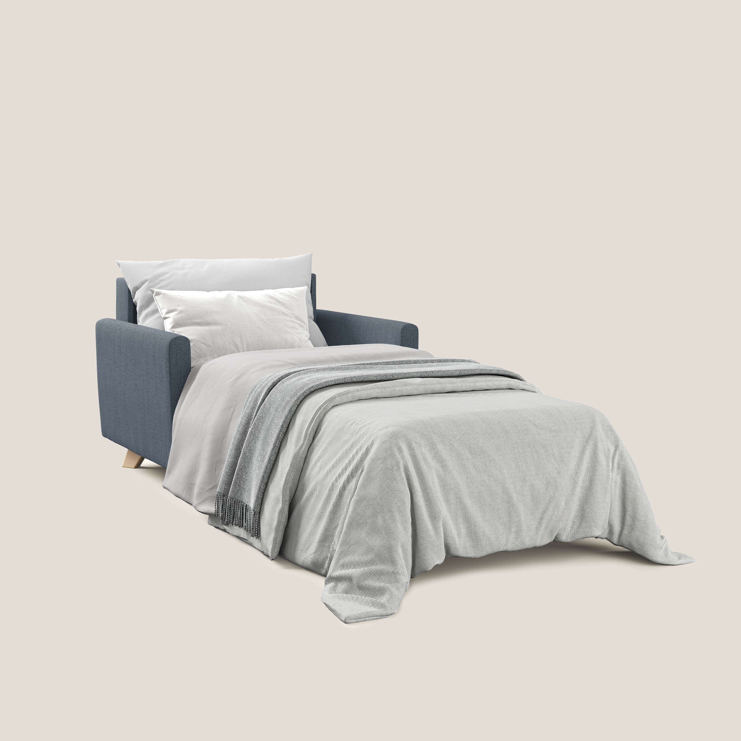 Edgar poltrona letto in tessuto felis impermeabile T03 blu - divani.store