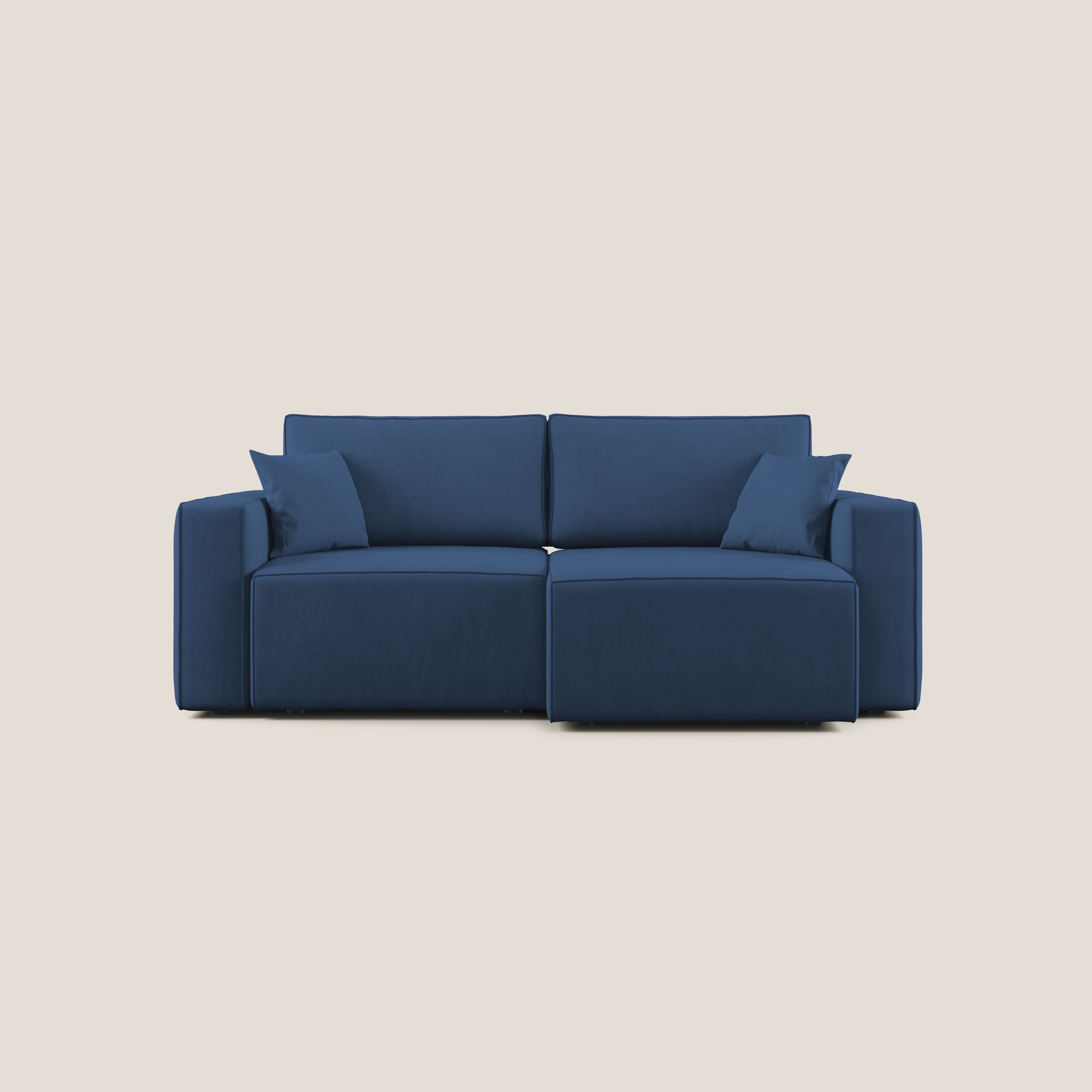 Morfeo divano con sedute estraibili in morbido tessuto impermeabile T02 blu - divani.store